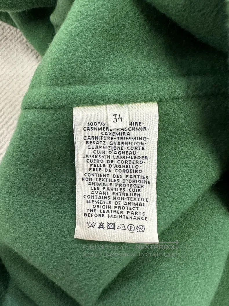 Hermes Hermes Green short cashmere coat Size XXS / US 00 / IT 34 - 5 Thumbnail