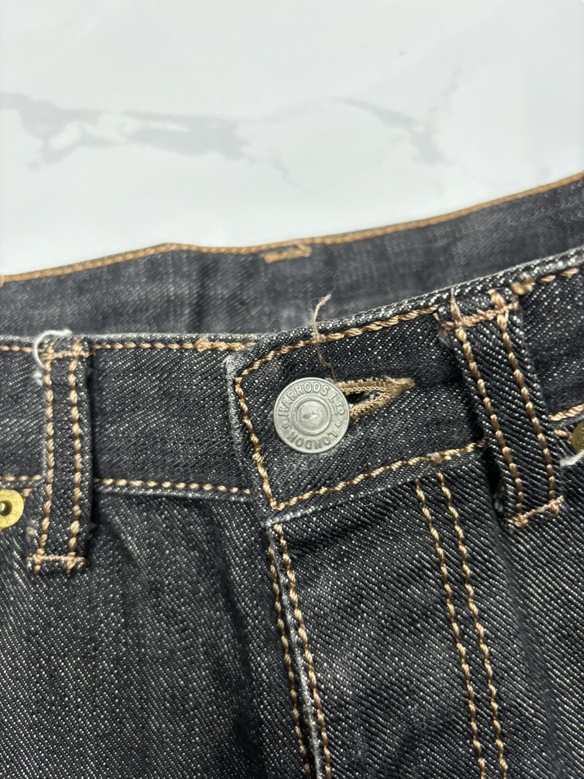 If Six Was Nine HARRODS LONDON BLACK JEANS DISTRESSED DENIM HELMUT LANG Size US 31 - 9 Thumbnail