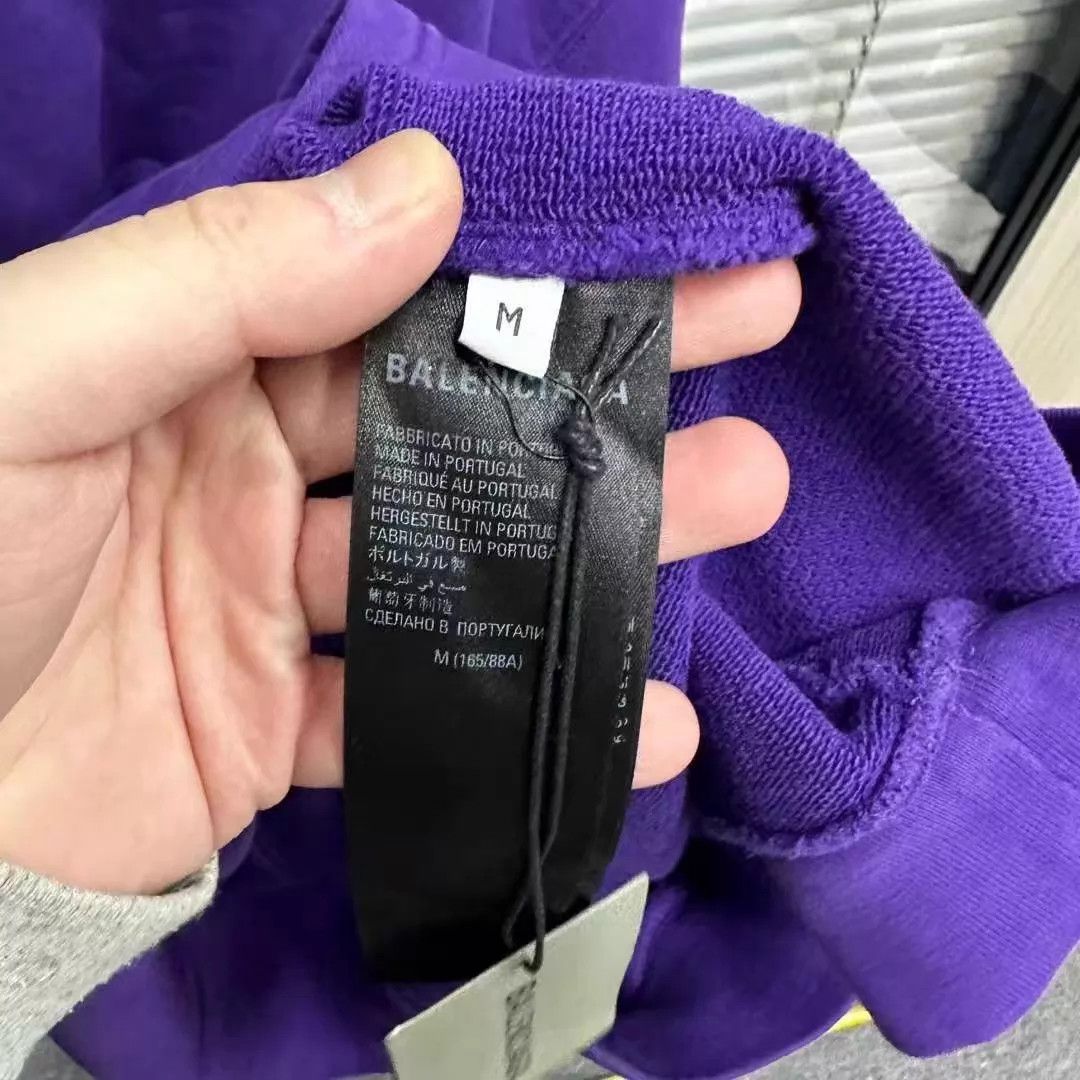 Balenciaga Balenciaga newest front/back embroidered purple hoodie M Size M / US 6-8 / IT 42-44 - 5 Thumbnail