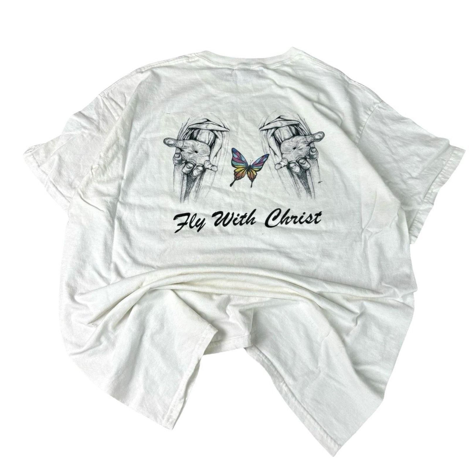 Japanese Brand × Vintage 90s Jesus T-shirt Size US L / EU 52-54 / 3 - 3 Thumbnail