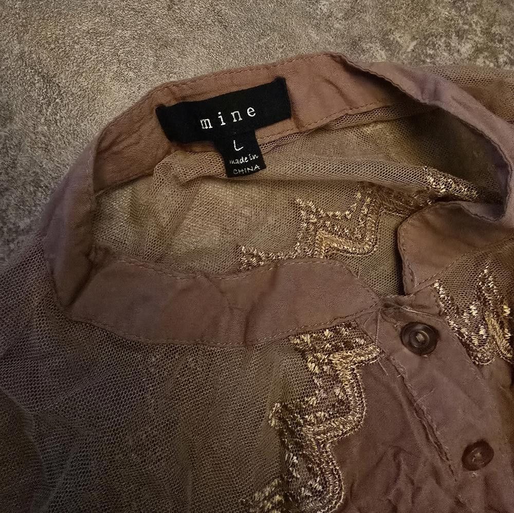 Designer Orange Muted Mine Button Down Blouse Size L / US 10 / IT 46 - 3 Thumbnail