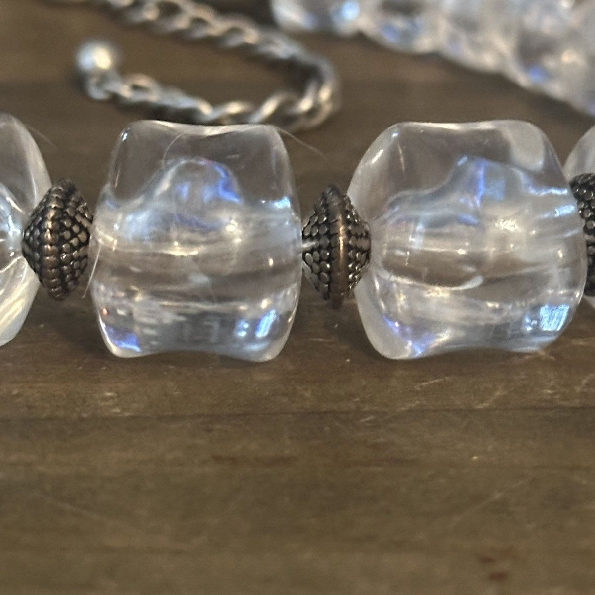 Chicos Chico’s clear ice cube bead collar necklace Size ONE SIZE - 6 Thumbnail