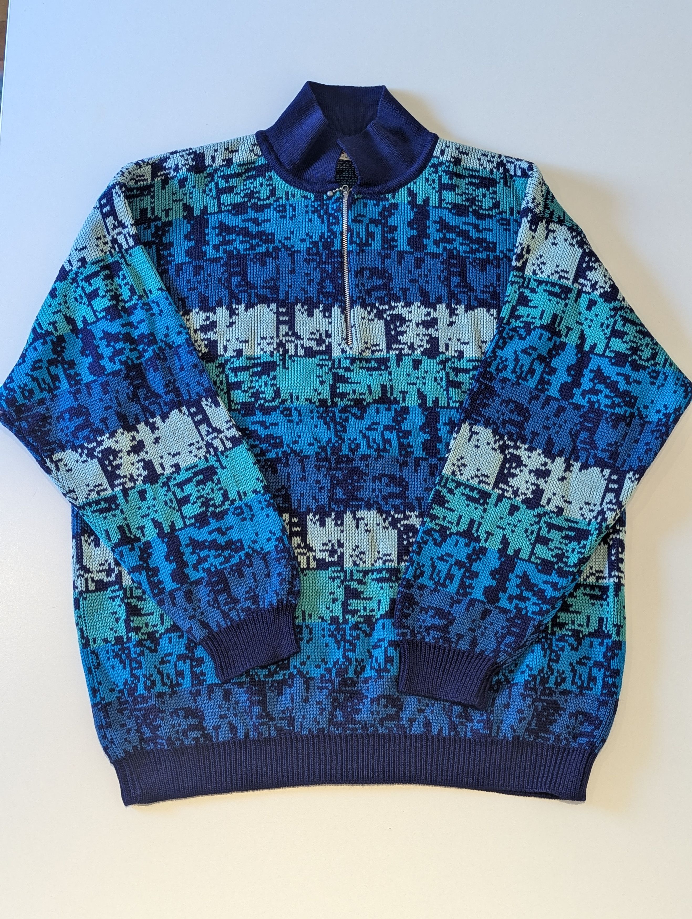 Benetton Vintage Benetton Wool Zip Sweater Size US XXL / EU 58 / 5 - 1 Thumbnail