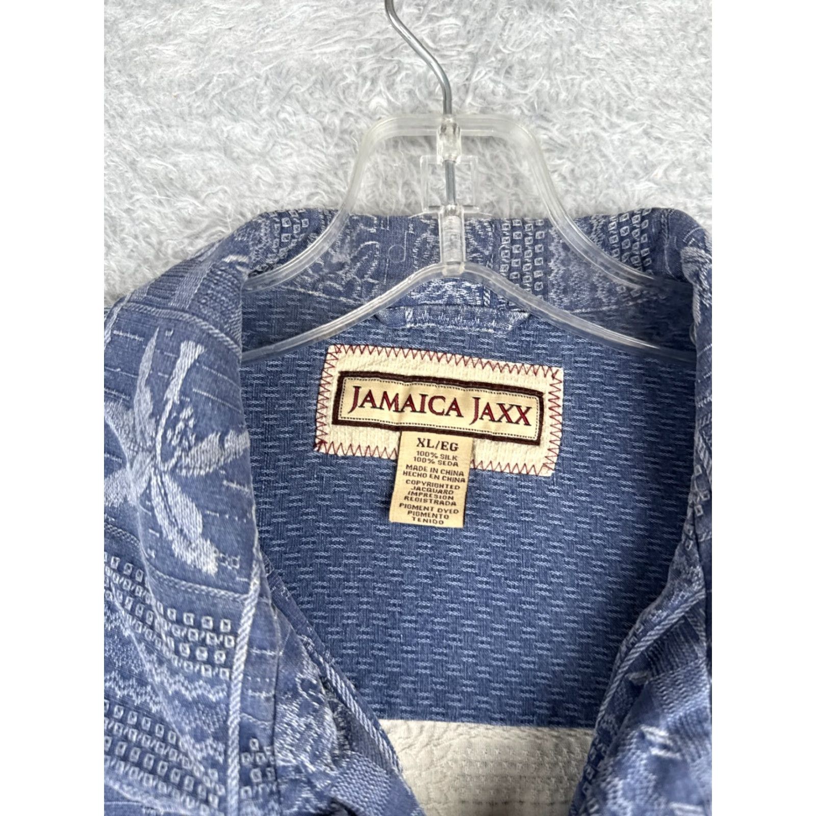 Vintage Jamaica Jaxx Shirt Men XL Green Floral Silk Button-Up Hawaiian Beach 100% Silk Short Sleeve Vintage Size US XL / EU 56 / 4 - 7 Thumbnail