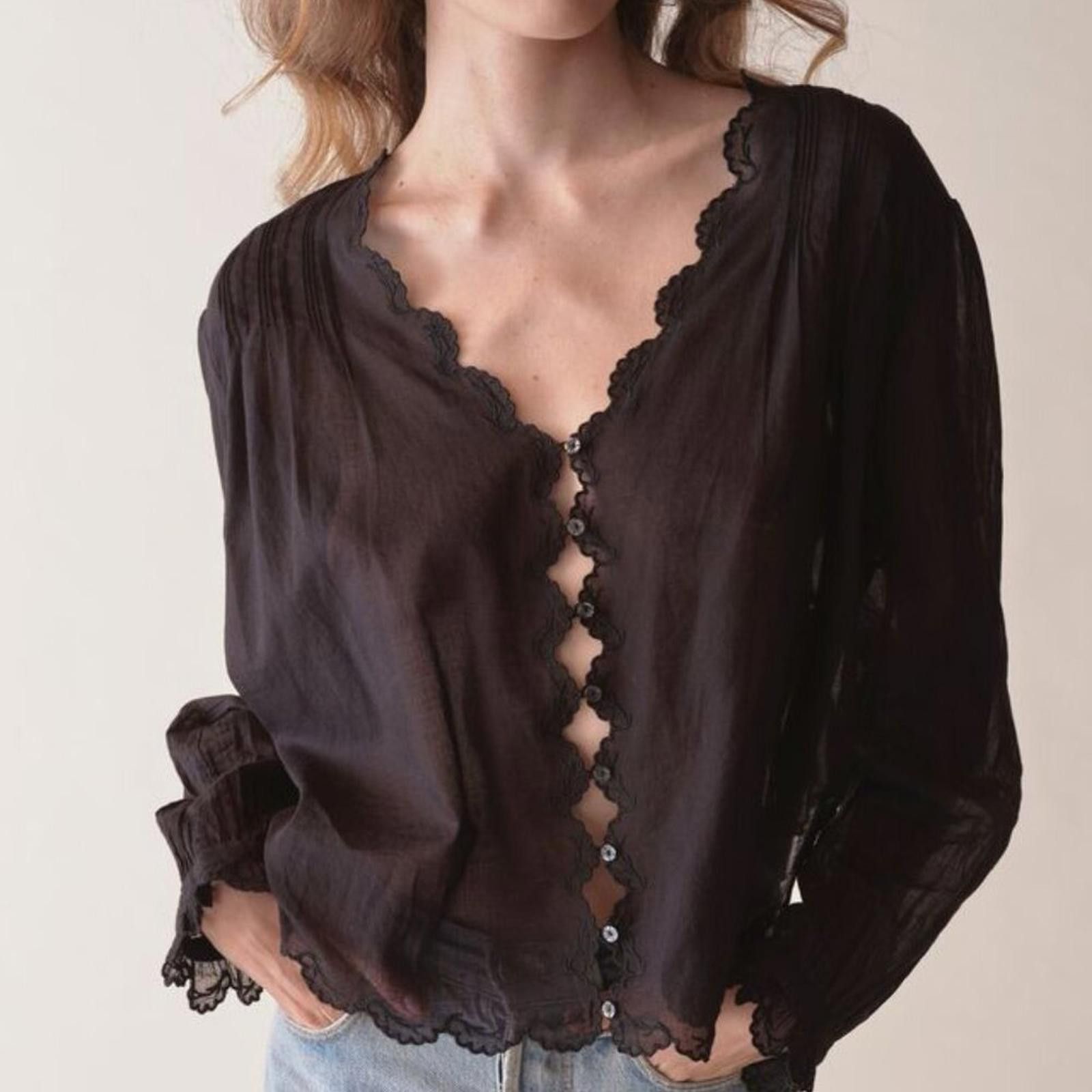 Designer NWT Doen ELAYNE TOP -- BLACK Size M / US 6-8 / IT 42-44 - 3 Thumbnail