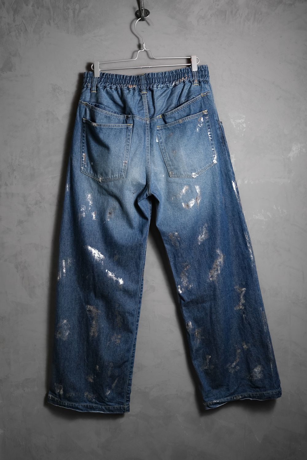 Japanese Brand CLESSTE Silver Print Vintage Wash Selvedge Denim Wide Pants Size US 33 - 8 Thumbnail