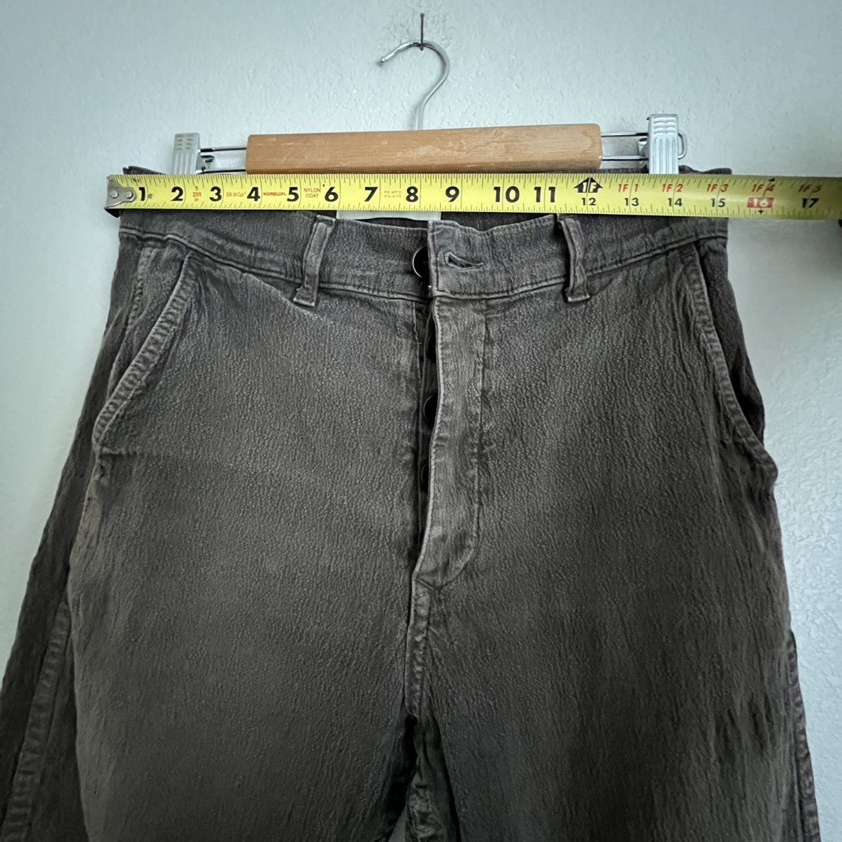 Staatsballett STAATSBALLETT Mens Textured Canvas Pants Size 29 Brown Size US 29 - 7 Thumbnail