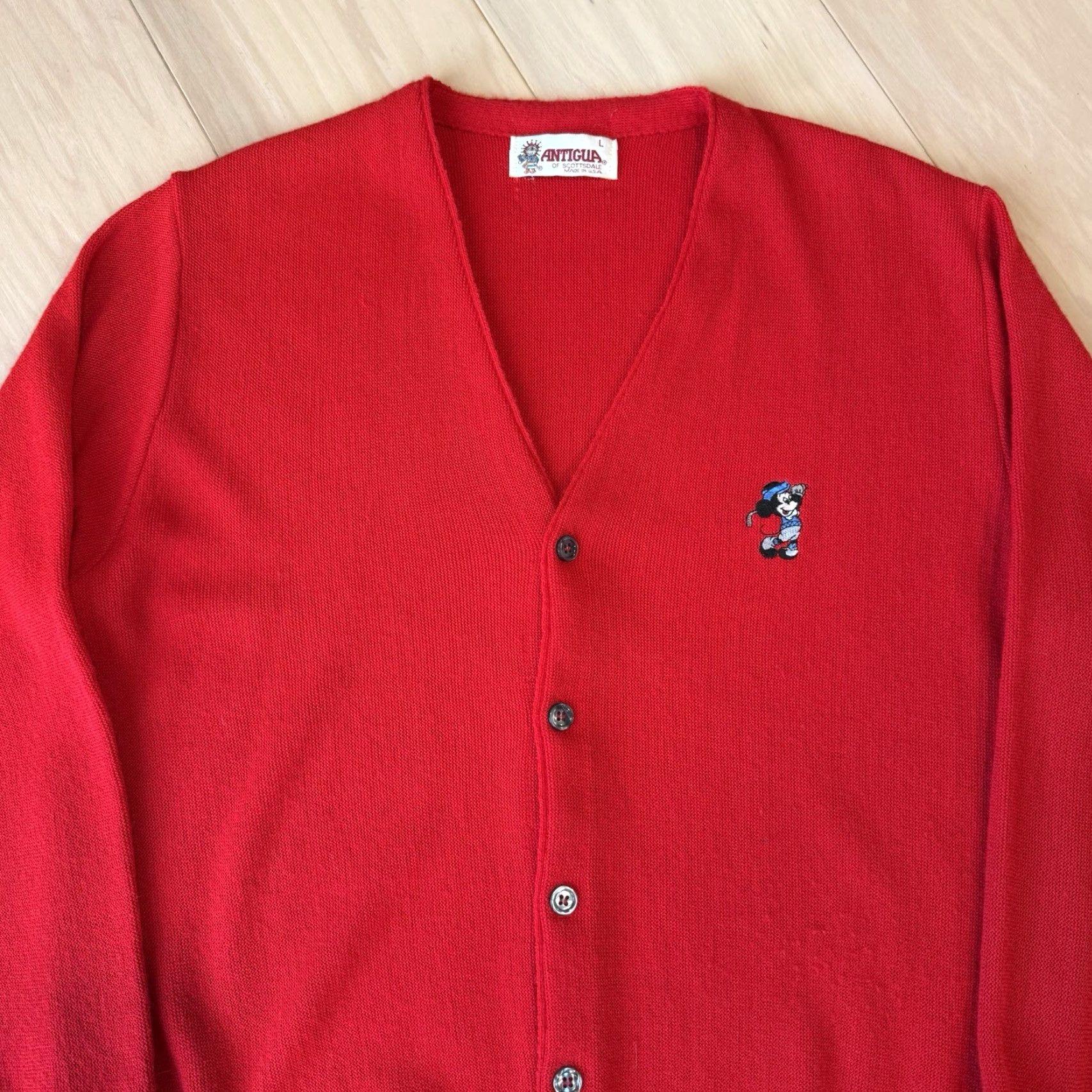 Disney VINTAGE Disney Mickey Mouse Cardigan L Red Acrylic Sweater Men Cardigan Size US L / EU 52-54 / 3 - 4 Thumbnail