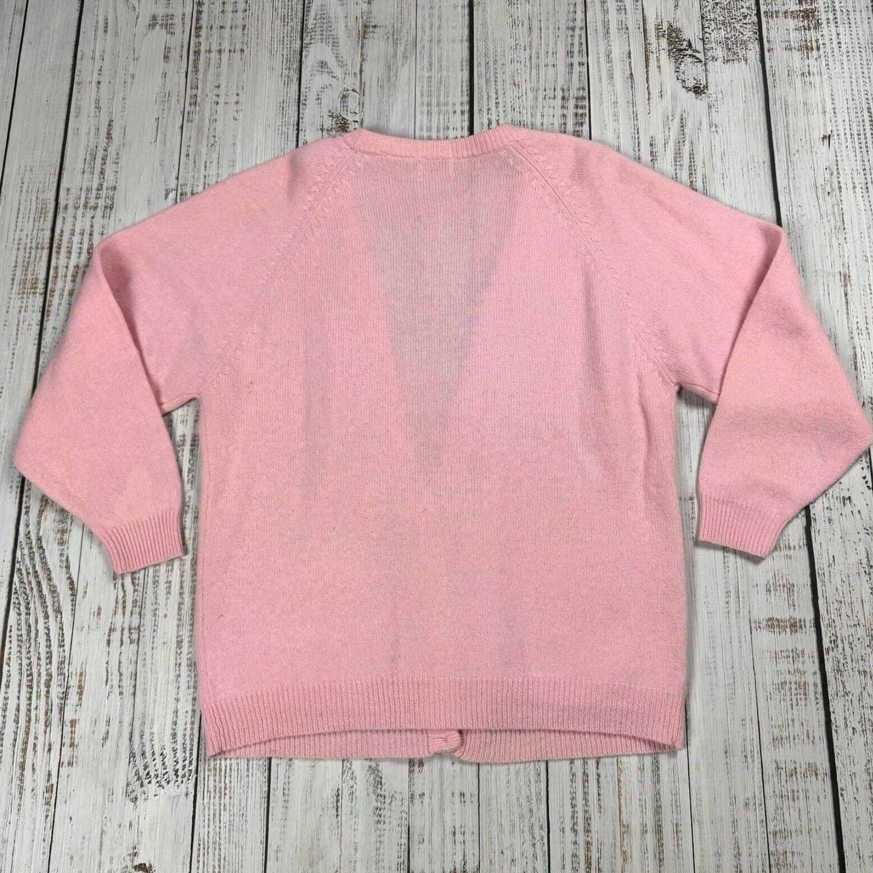 Pinko VINTAGE AMBROSIA Cardigan Women Large Pink Wool Knit 3-Button Solid Preppy Sweater Size L / US 10 / IT 46 - 6 Thumbnail
