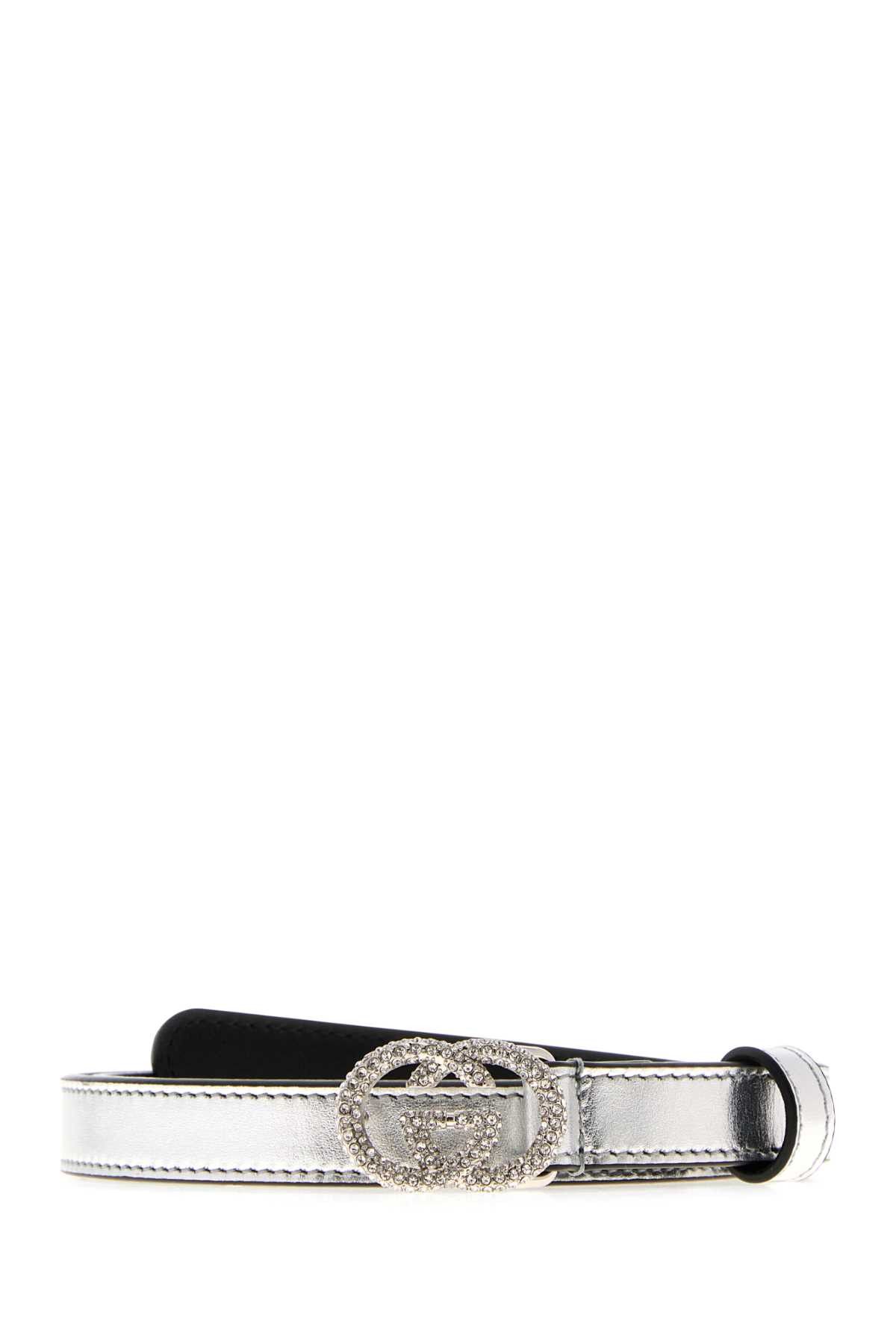 Gucci Silver Nappa Leather Belt Size ONE SIZE - 1 Thumbnail