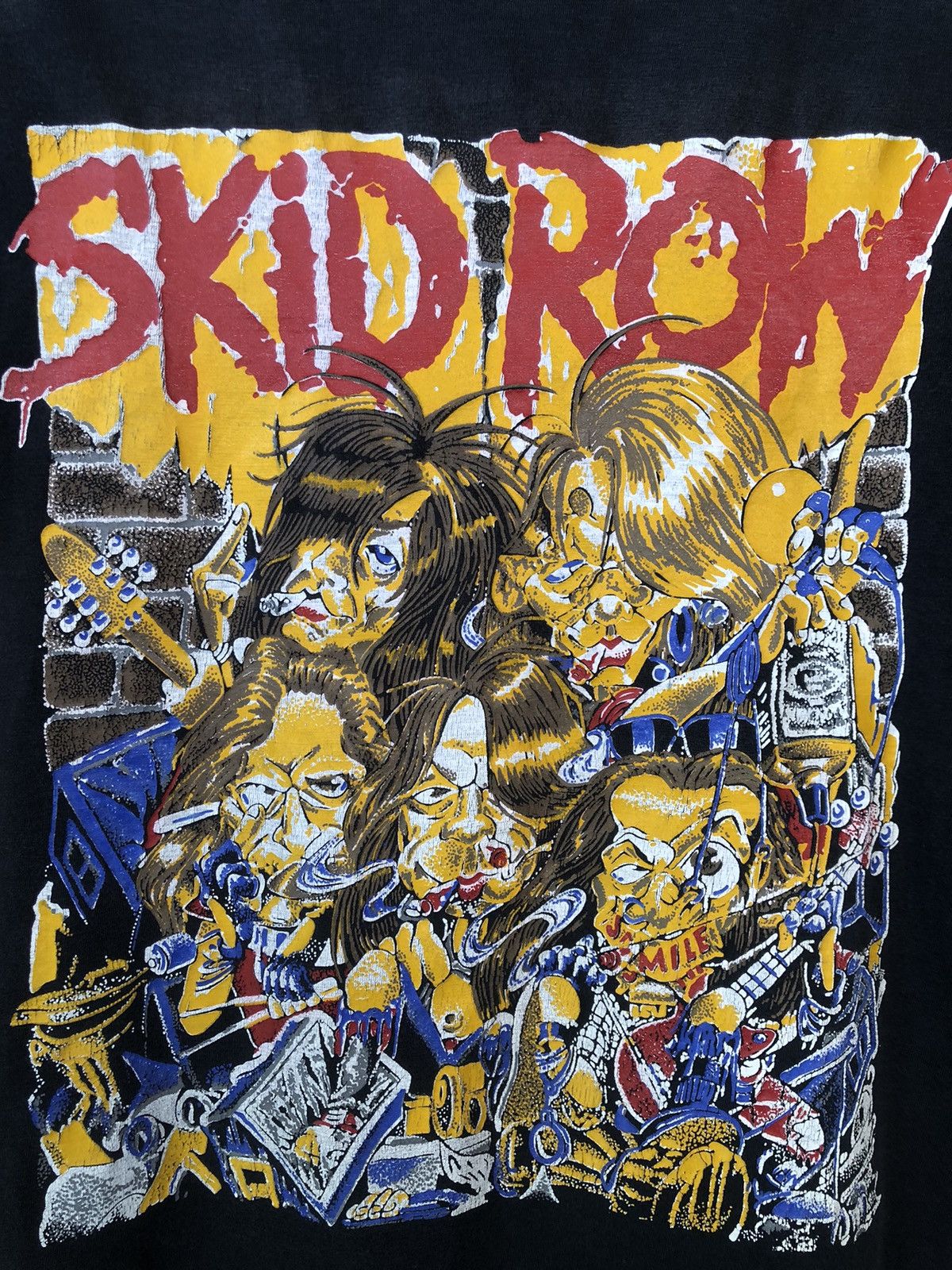 Band Tees × Vintage Vintage 90s SKID ROW Cartoon Artwork Band Tee Size US L / EU 52-54 / 3 - 3 Thumbnail