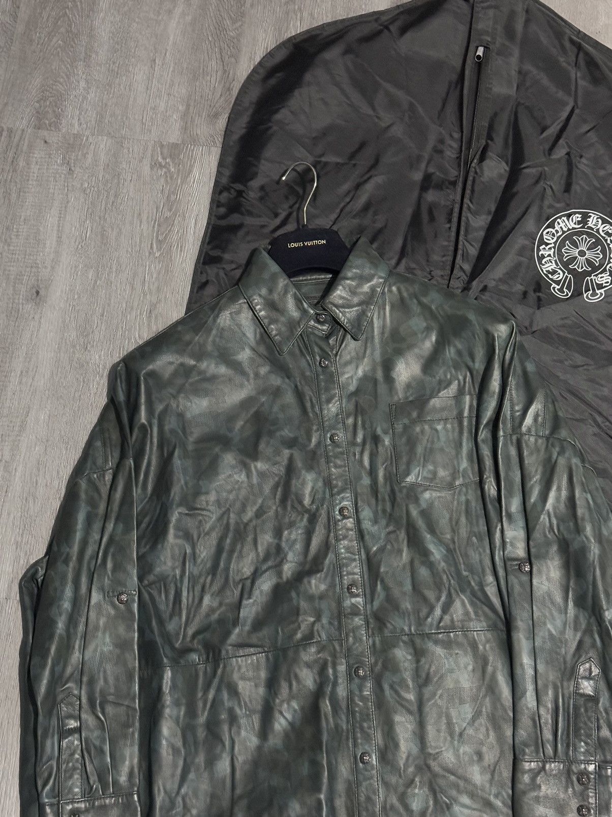Chrome Hearts 1of1 Chrome Hearts - Lambskin Camou oversized Leather Jacket Size US L / EU 52-54 / 3 - 4 Thumbnail