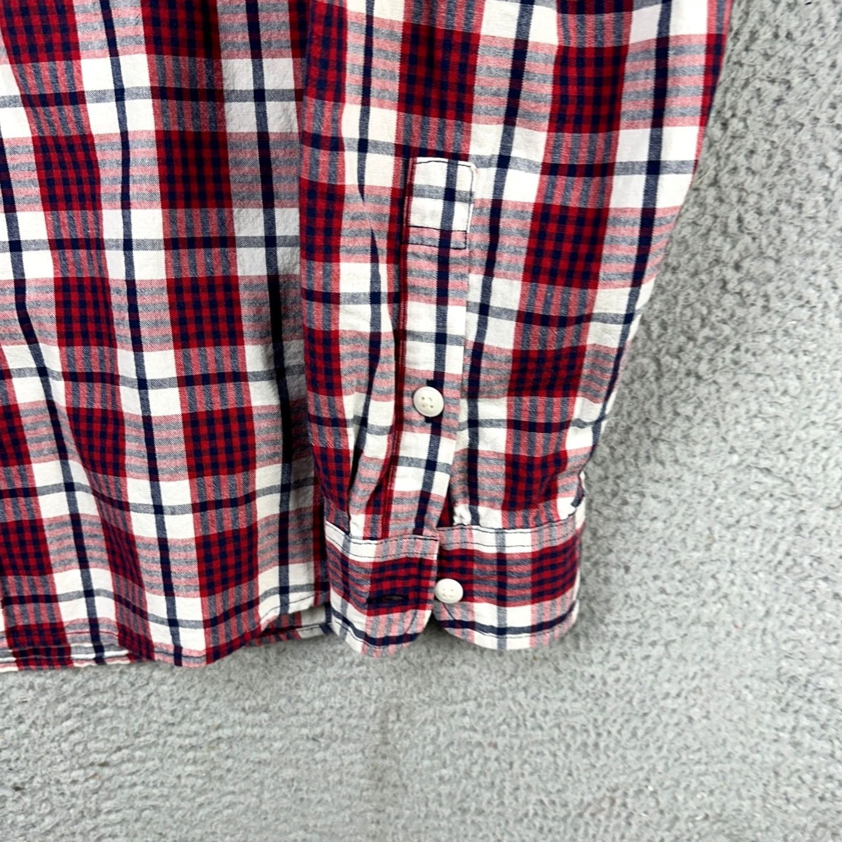 J.Crew J. Crew Shirt Button Up Mens XL Red Blue Plaid Long Sleeve Pockets Regular Fit Size US XL / EU 56 / 4 - 7 Thumbnail