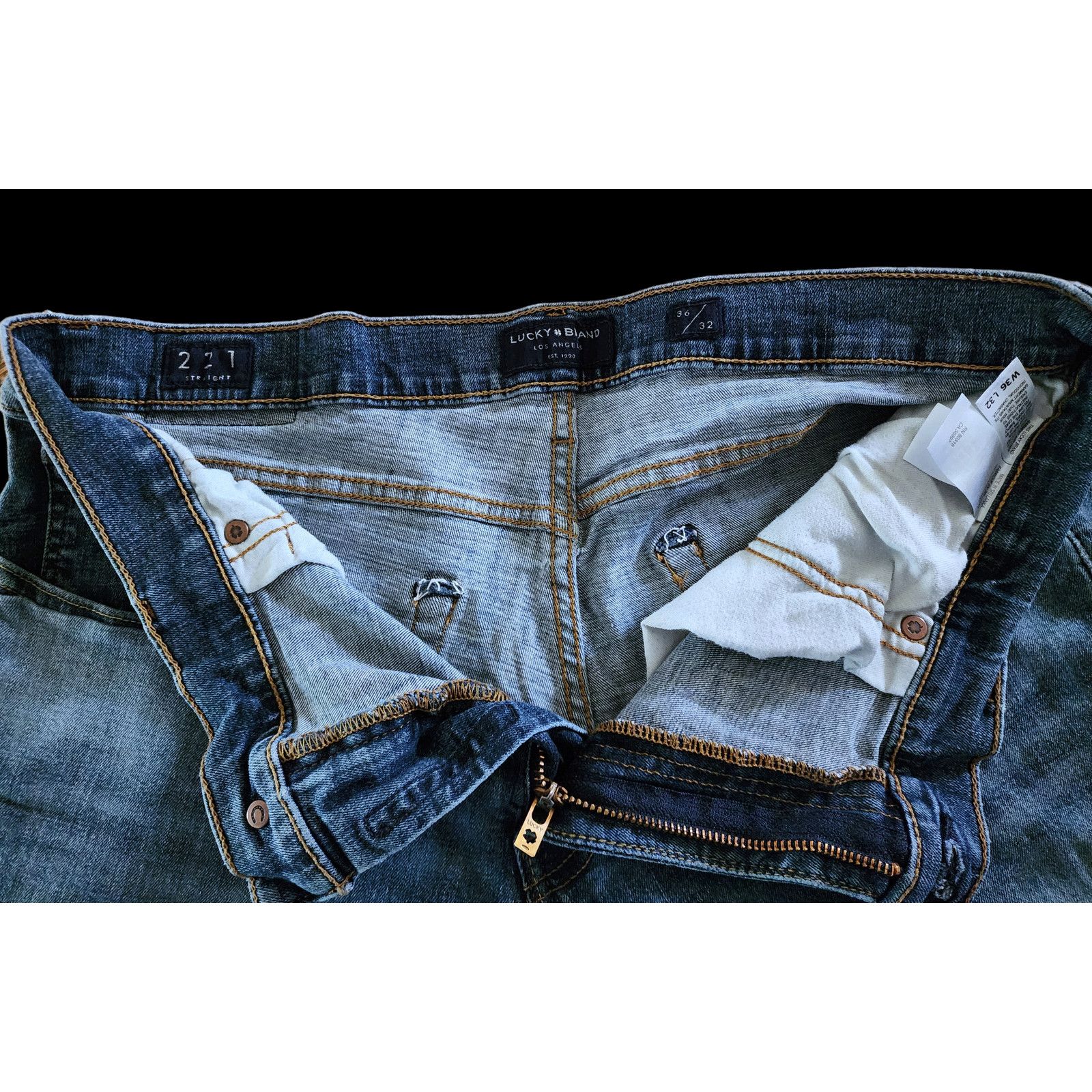 Lucky Brand Lucky Brand men skinny blue jeans 36W 32L Size US 36 / EU 52 - 5 Thumbnail