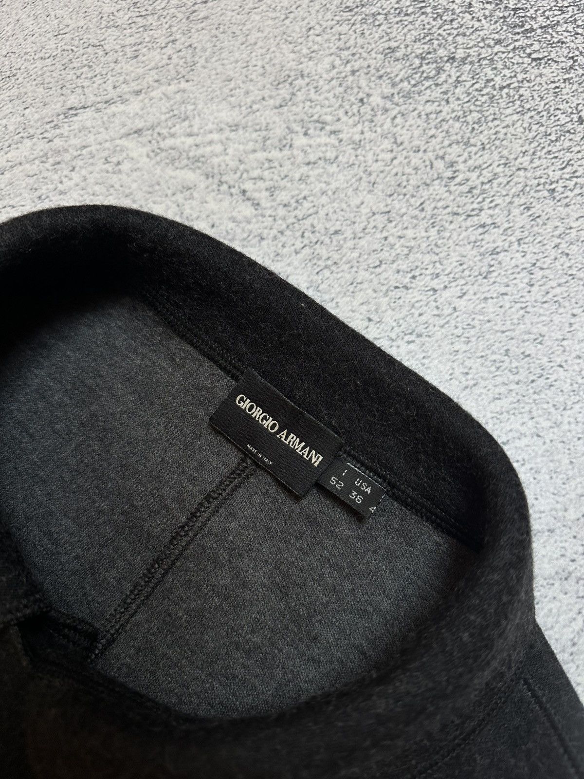 Comme des Garcons Giorgio Armani Unstructured Wool Jacket Asymmetric Military Size 42R - 9 Thumbnail
