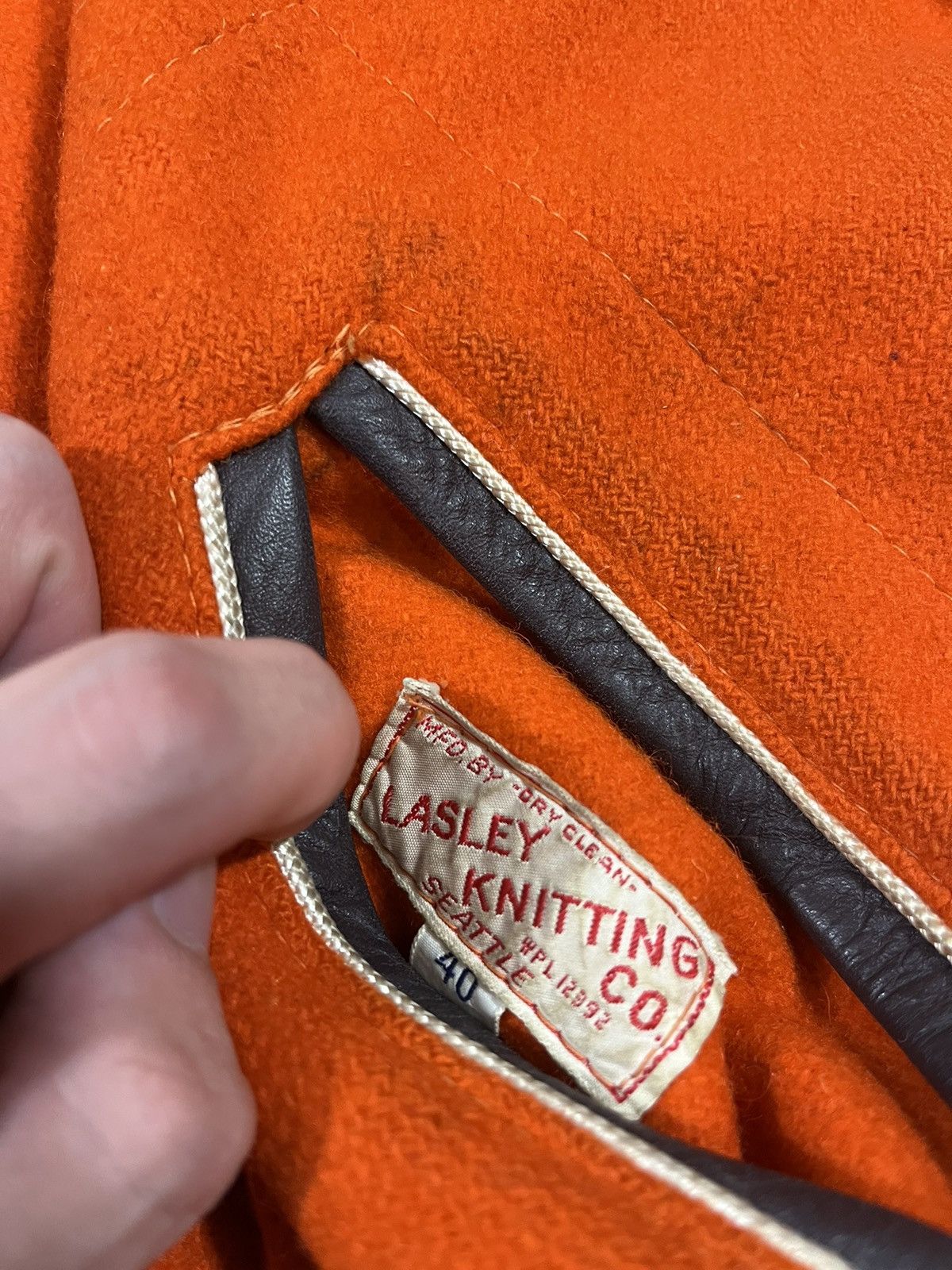 Vintage Vintage 50s Orange Wool Varsity Jacket Size US M / EU 48-50 / 2 - 10 Thumbnail