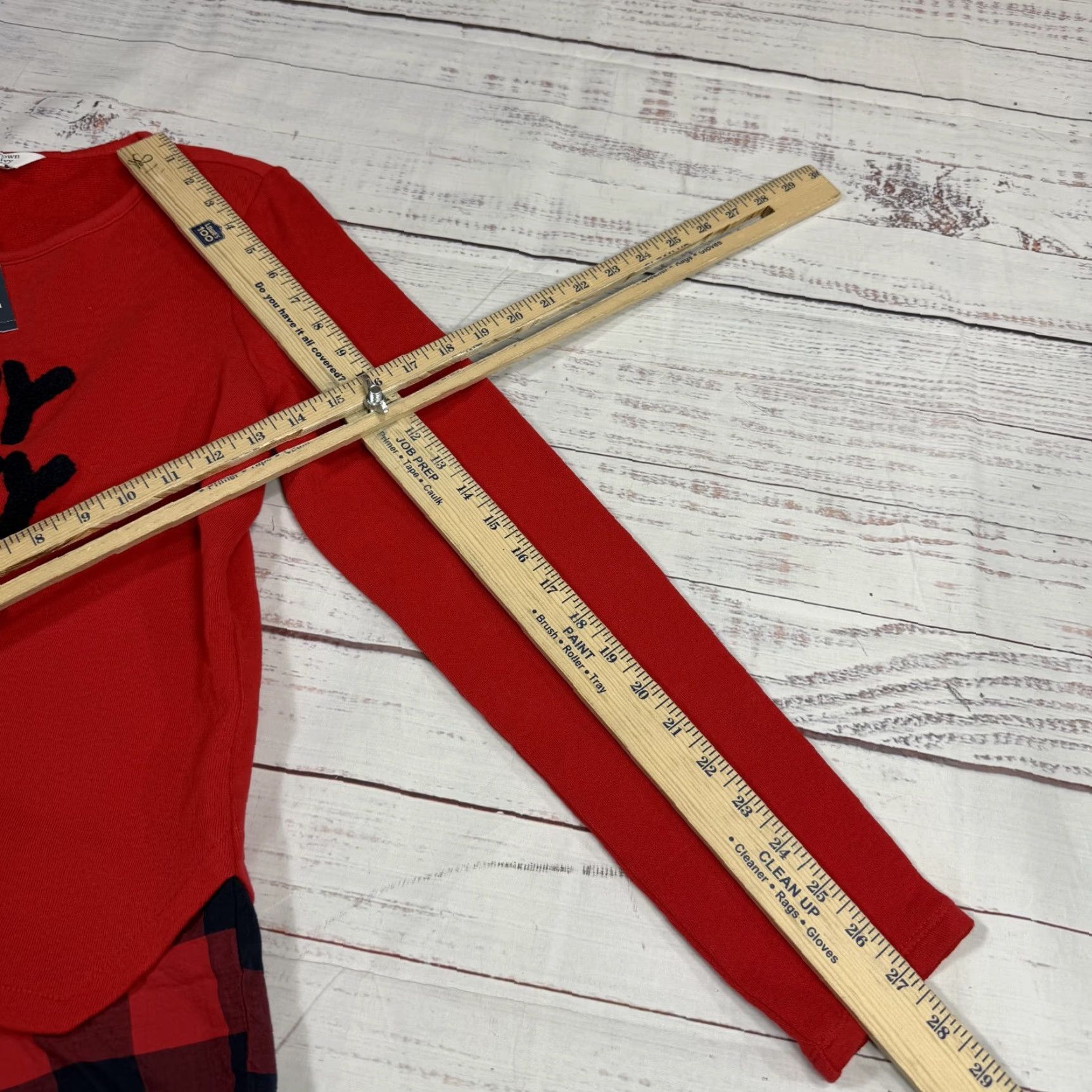 Vintage Crown & Ivy Sweater Shirt Red Womens PL Petite Long Sleeve Pullover Christmas Very Merry Spell Out 90s Womens Size L / US 10 / IT 46 - 4 Thumbnail