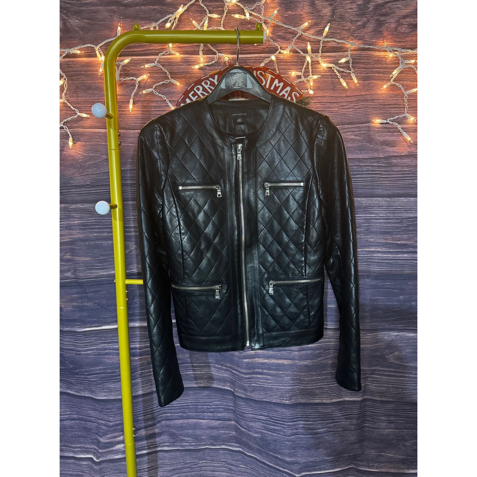 Ann Taylor Ann Taylor Size XS Quilted Stitch Leather Jacket Size XS / US 0-2 / IT 36-38 - 3 Thumbnail