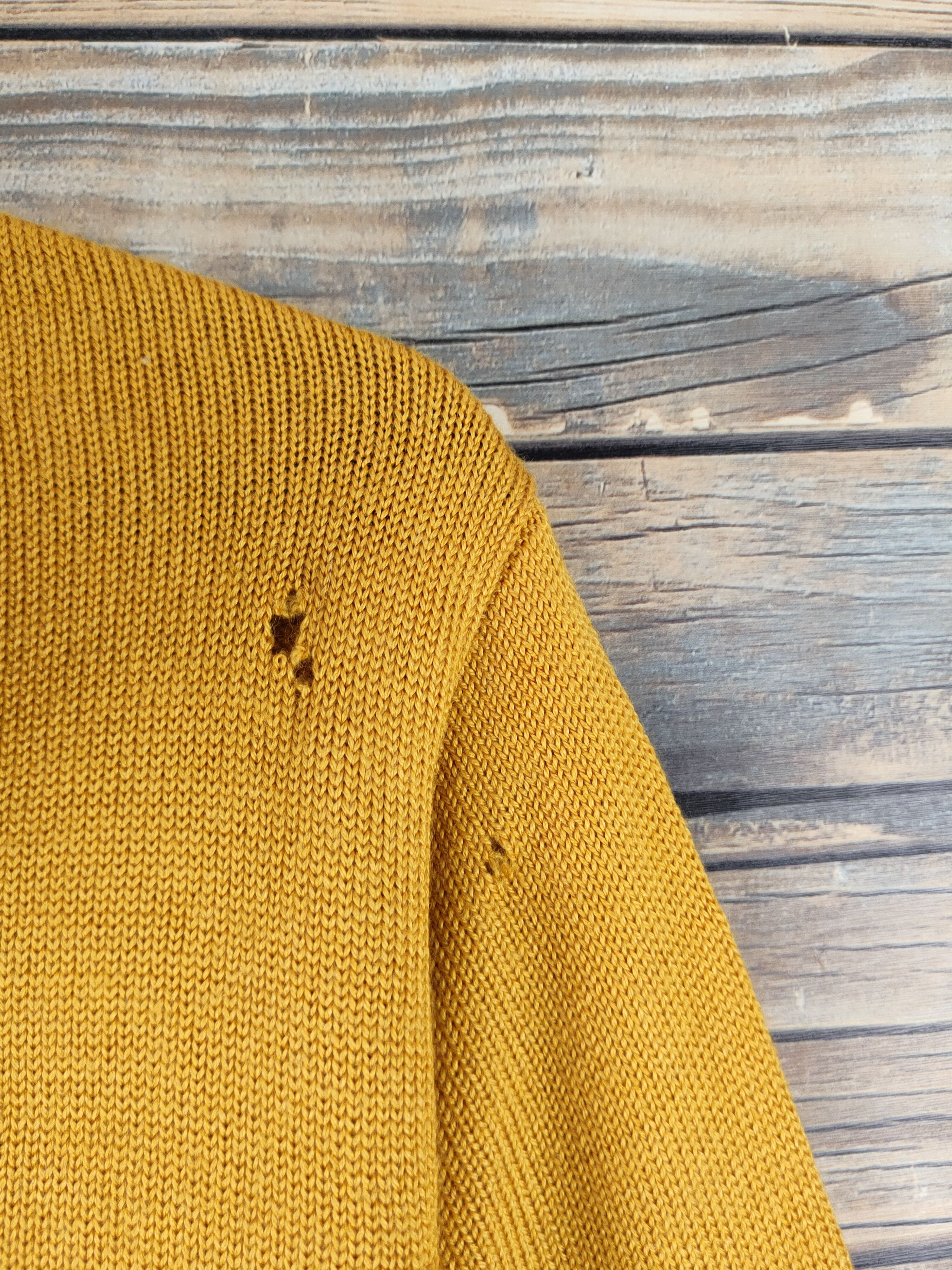 Homespun Knitwear Decoy Mustard Knitwear riped Hoodie Cardigan#W2125 Size L / US 10 / IT 46 - 5 Thumbnail