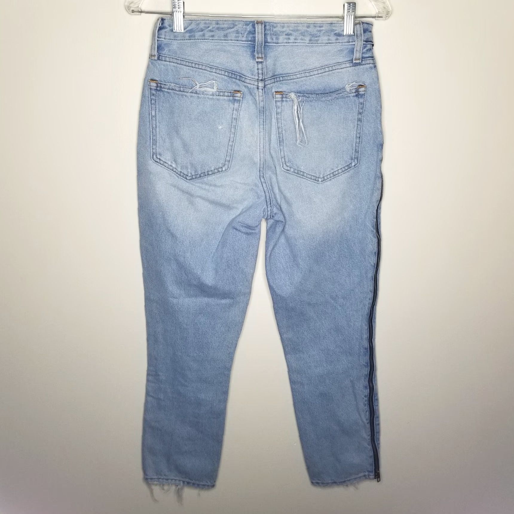 Abercrombie & Fitch VINTAGE Abercrombie & Fitch Womens Jeans Distressed High Rise Girlfriend Size 4 Regular Blue 28x27 Womens Size 28" / US 6 / IT 42 - 6 Thumbnail