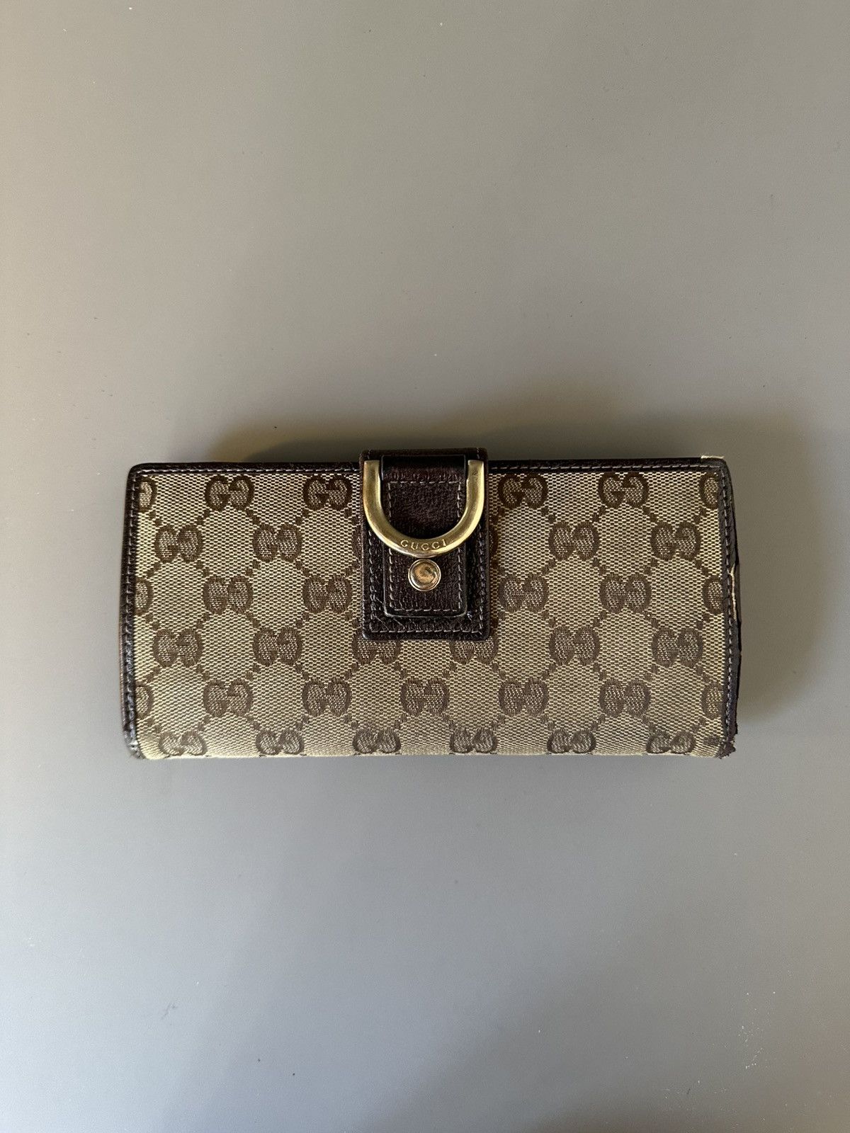 Gucci Gucci GG Canvas & Leather Wallet – Brown Monogram Size ONE SIZE - 1 Thumbnail