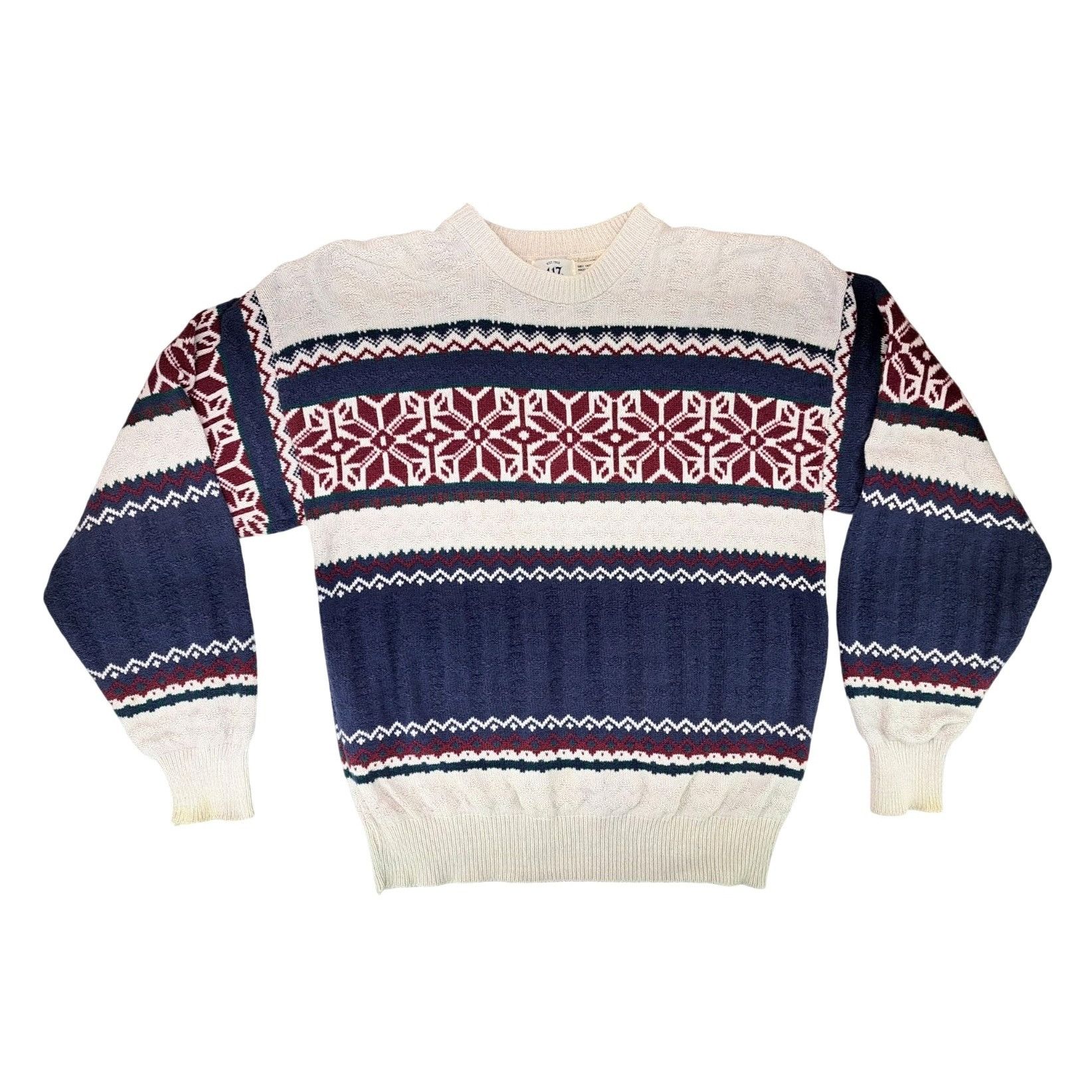 Van Heusen Vintage Van Heusen Men Medium Fair Isle Knit Sweater Blue Size US M / EU 48-50 / 2 - 1 Thumbnail