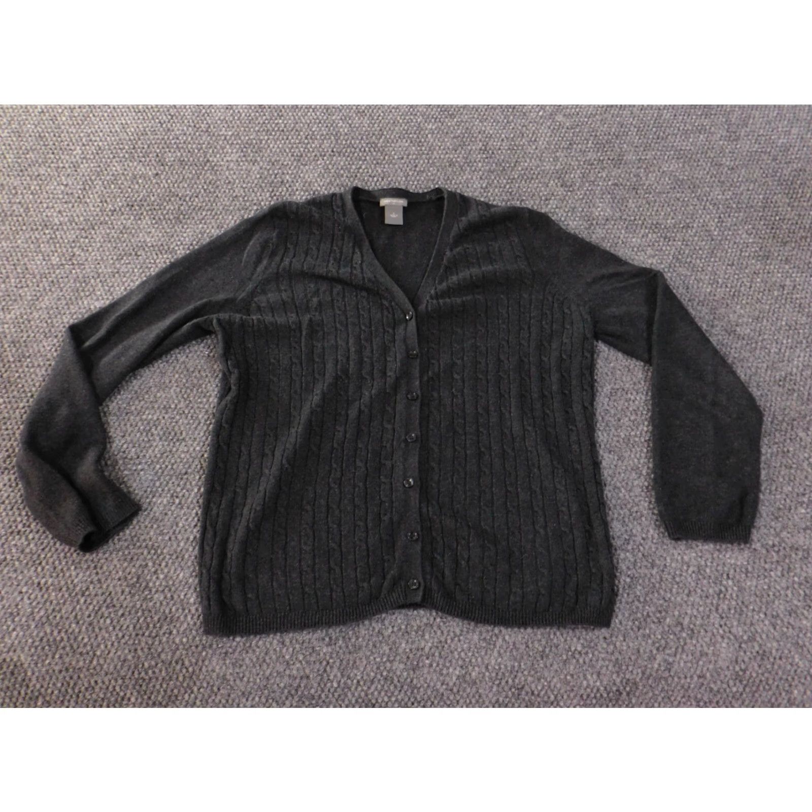 Ann Taylor Ann Taylor Sweater L Green Womens Cable-Knit Button Cotton Rayon Pullover Cardigan V-Neck Regular Ladies Shirt-style (Adult) Size L / US 10 / IT 46 - 2 Thumbnail