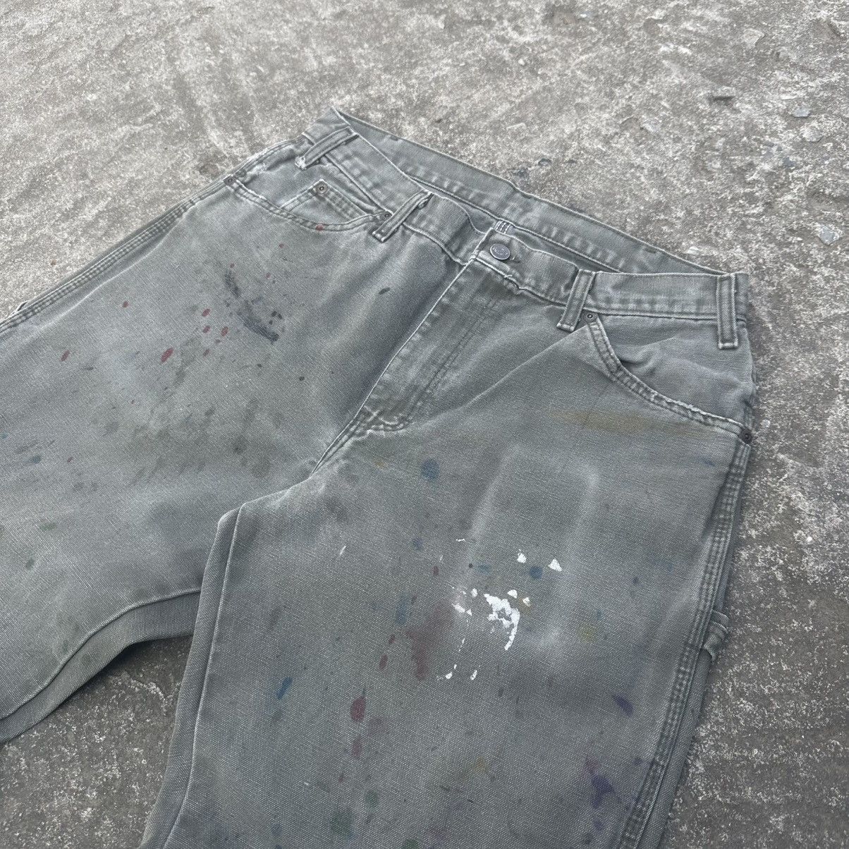 Carhartt (33x31) GRAIL FADED MOSS GREEN DICKIES CARPENTER PANTS Size US 33 - 6 Thumbnail