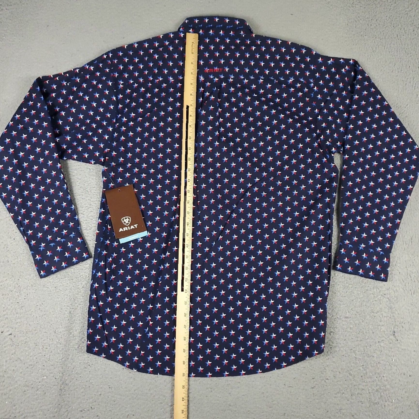 Ariat Ariat Shirt Mens Medium Blue Western Pearl Snap Button-Up Long Sleeve Star Print Size US M / EU 48-50 / 2 - 3 Thumbnail
