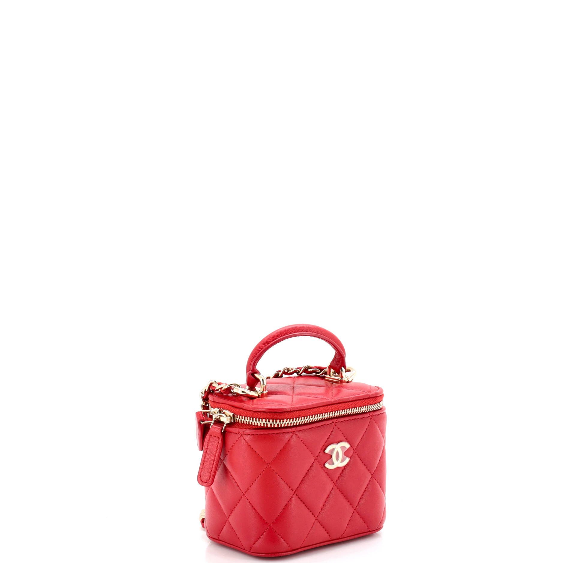 Chanel Classic Top Handle Vanity Case with Chain Quilted Lambskin M Size ONE SIZE - 1 Thumbnail