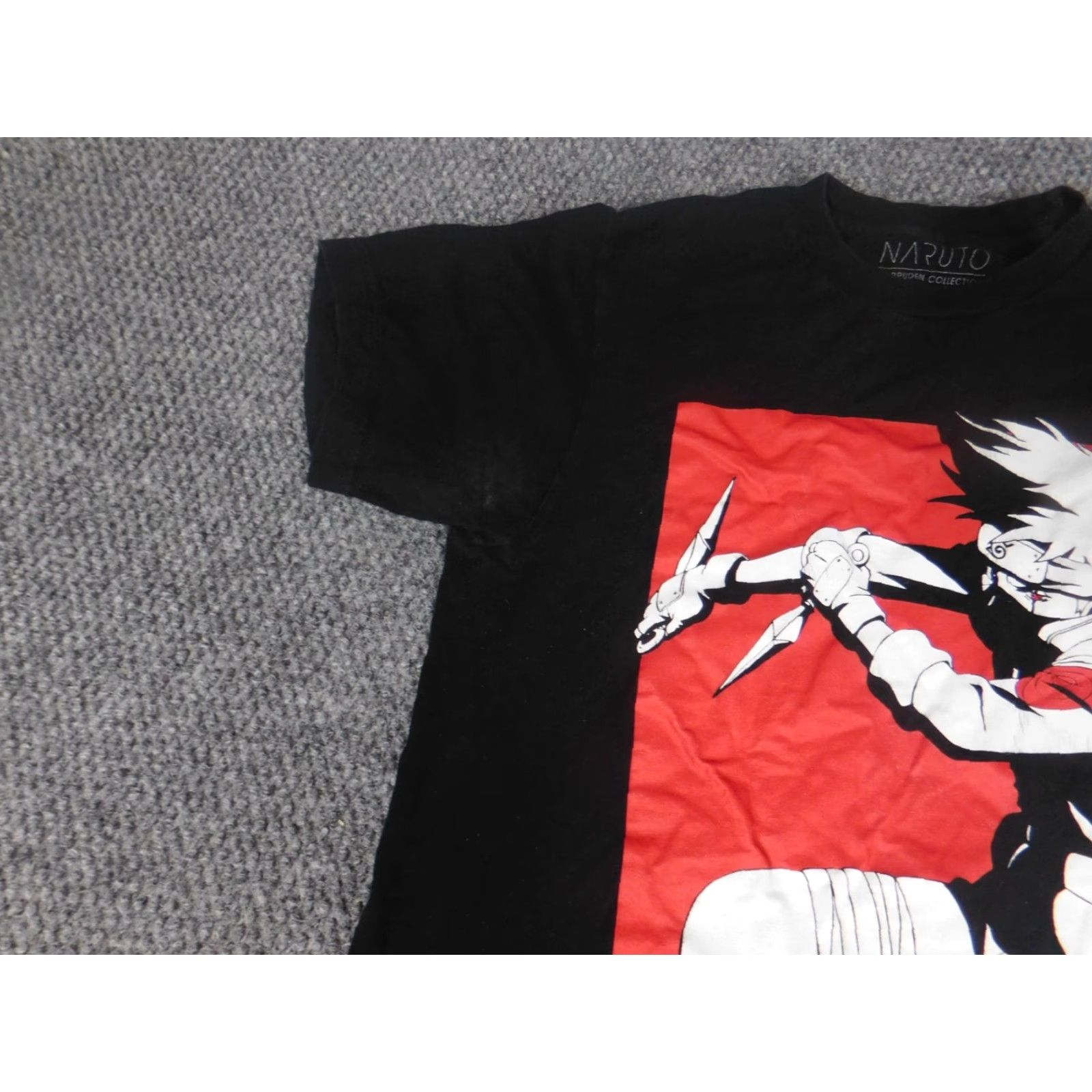 Vintage Naruto Shirt Short Sleeve Regular S Black Crew Neck Cotton Kakashi Graphic Mens Logo T-Shirt Size US S / EU 44-46 / 1 - 3 Thumbnail