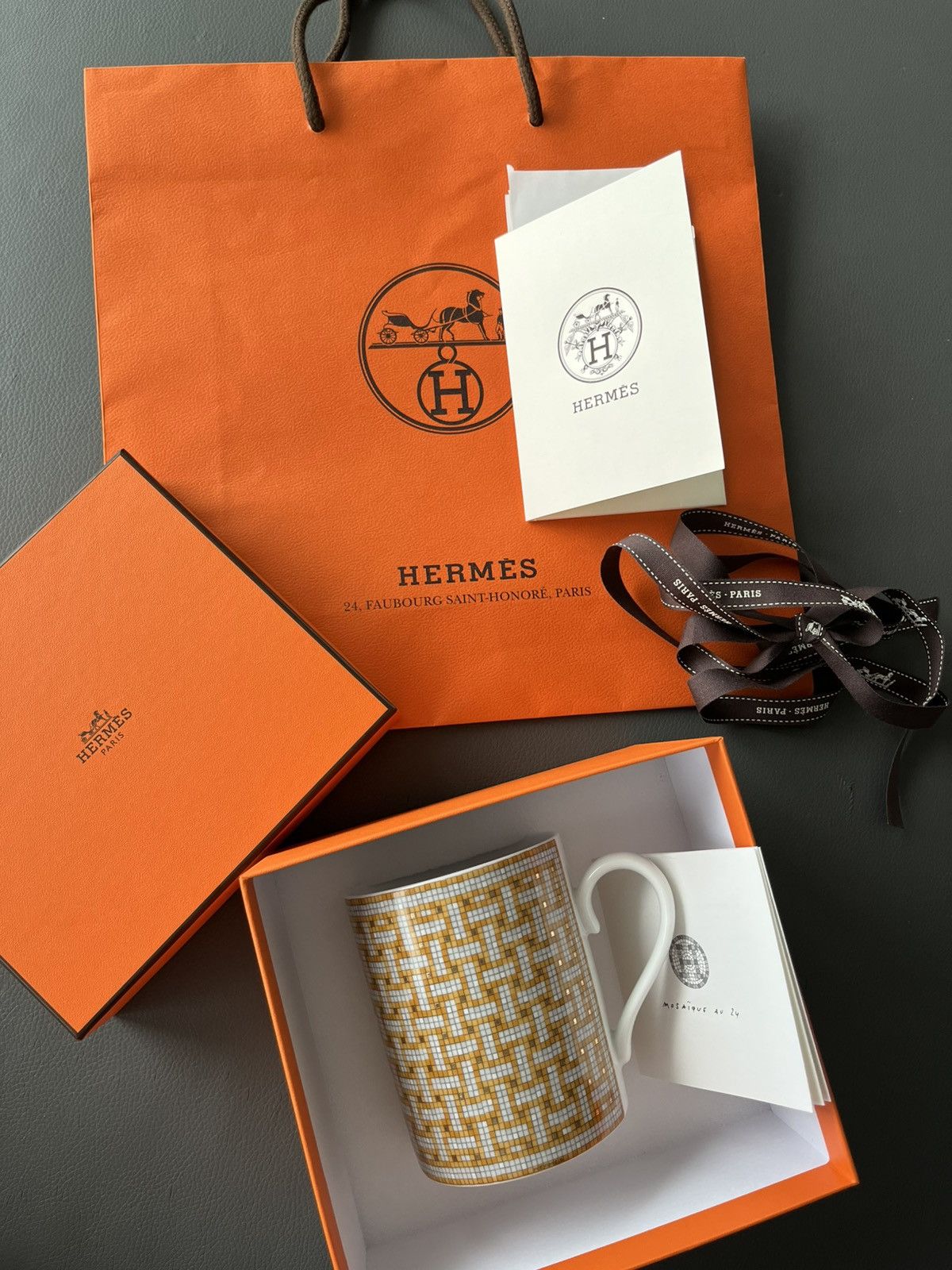 Hermes Hermes Brand New Mosaique 24k Gold Glass Mug Rare Giftable Size ONE SIZE - 25 Thumbnail
