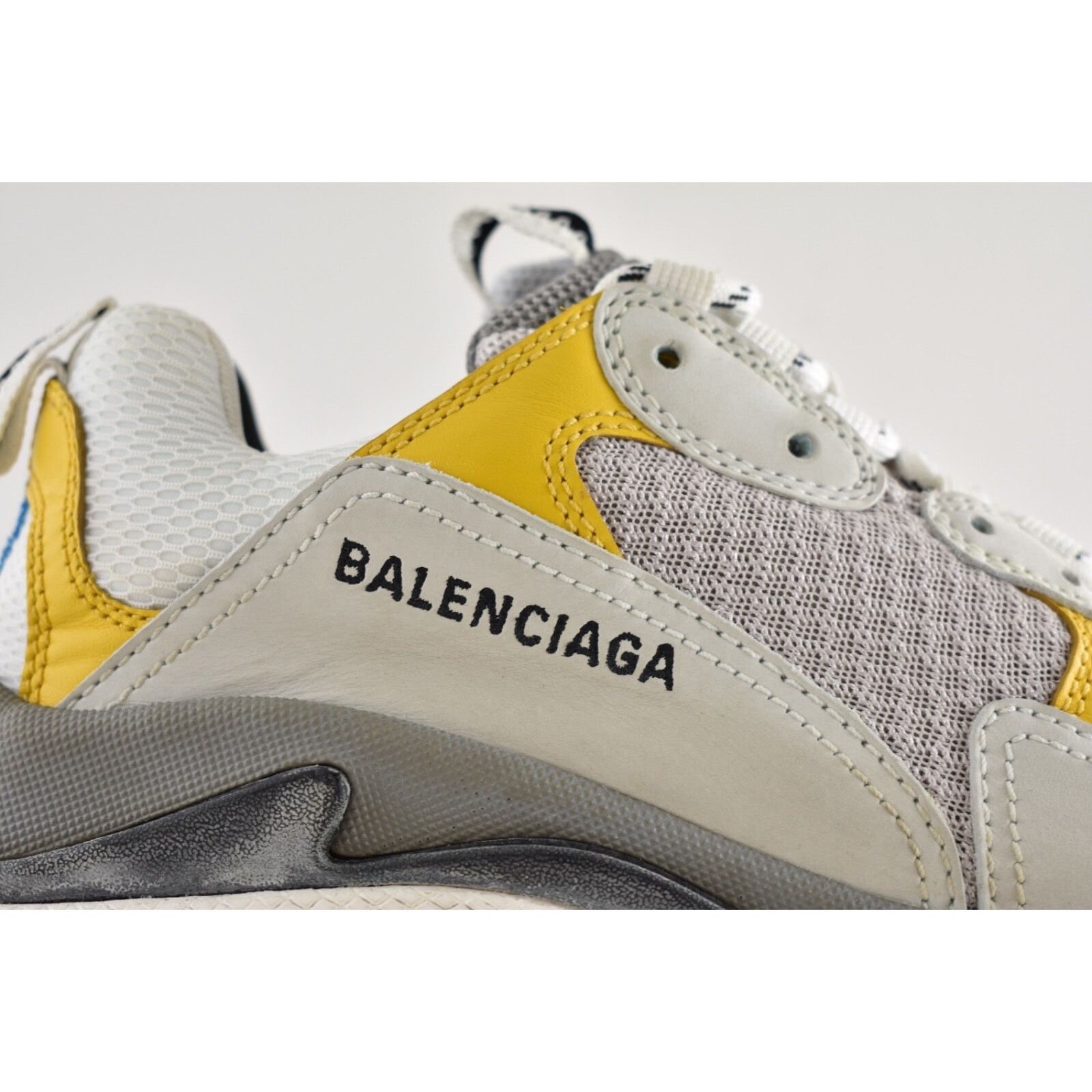 Balenciaga Balenciaga Triple S Split White Grey Yellow Flat Platform Size US 6 / EU 39 - 3 Thumbnail