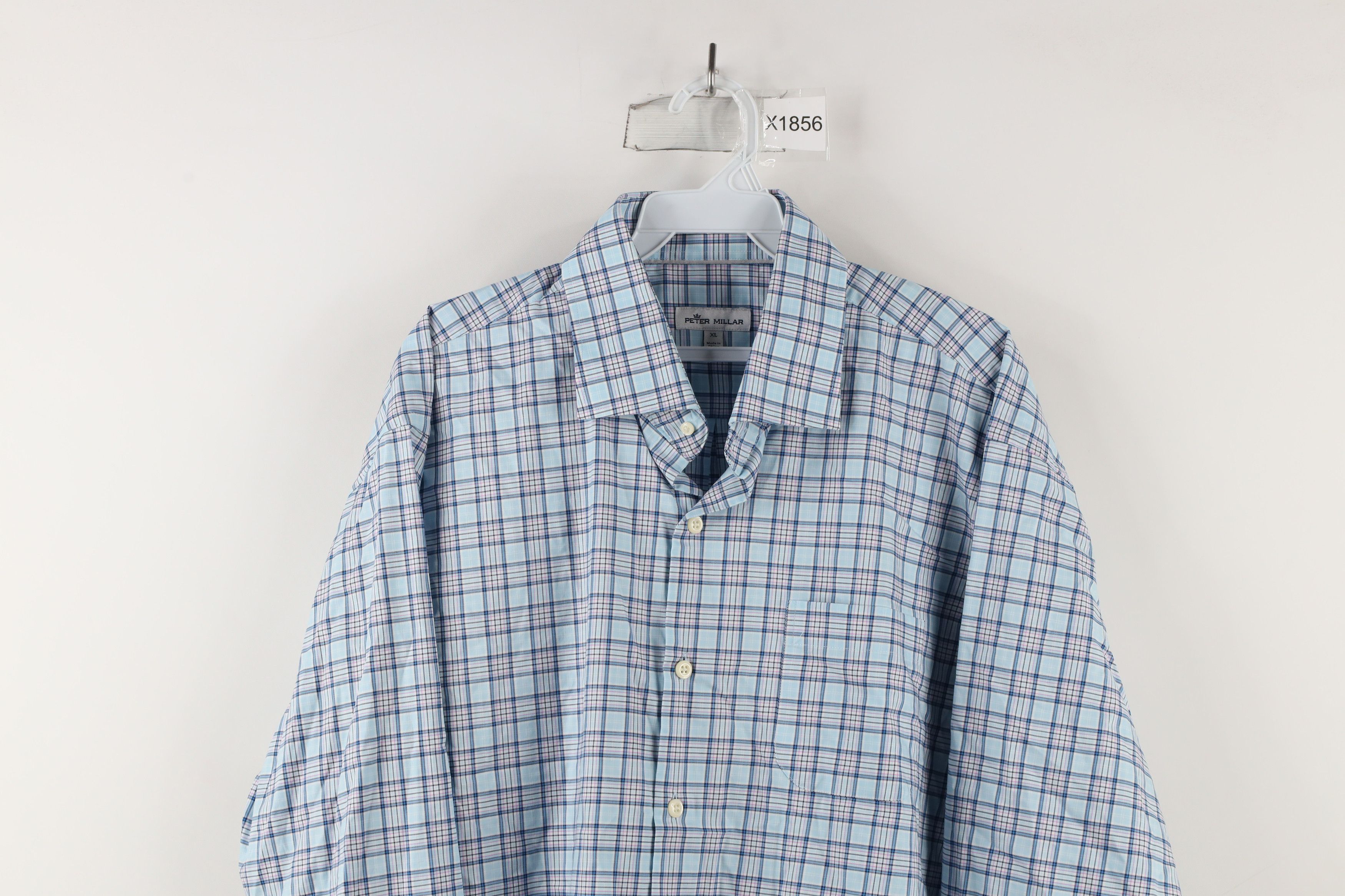Peter Millar × Vintage Peter Millar Collared Long Sleeve Button Shirt Blue Plaid Size US XL / EU 56 / 4 - 2 Thumbnail