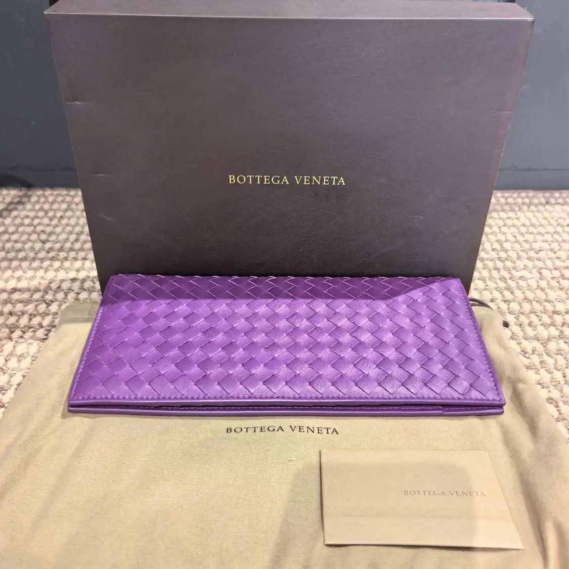 Bottega Veneta Medium Purple Cowhide Leather Wallet, Women's