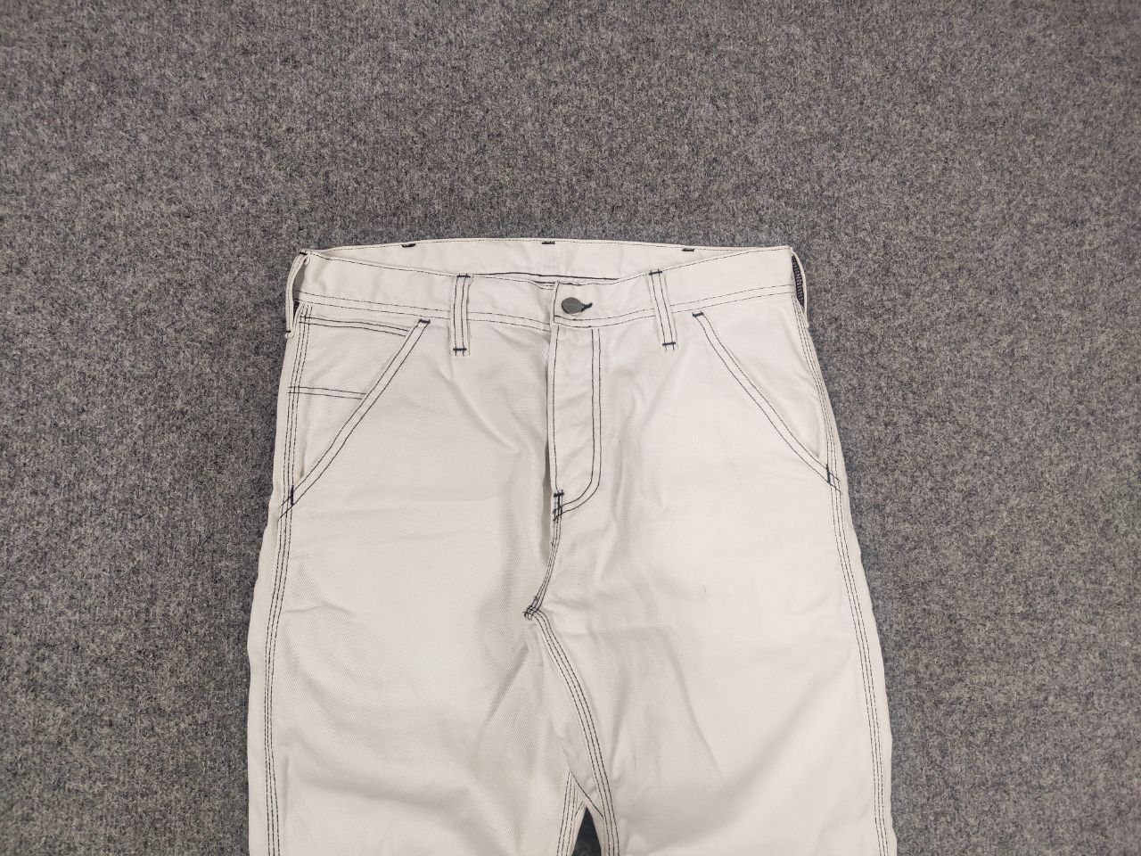 Carhartt Wip Carhartt Wip Chalk White Canvas Trouser Pants Vintage Style Size US 32 / EU 48 - 3 Thumbnail
