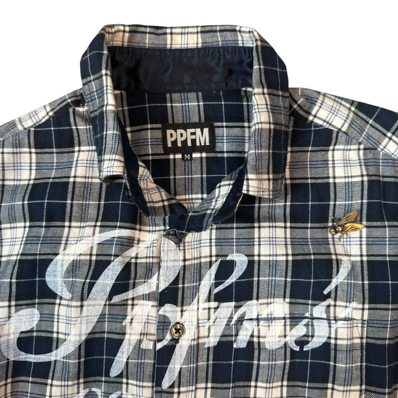 PPFM PPFM Checkered Flannel Shirt y2k Navy/Gray Size US M / EU 48-50 / 2 - 3 Thumbnail