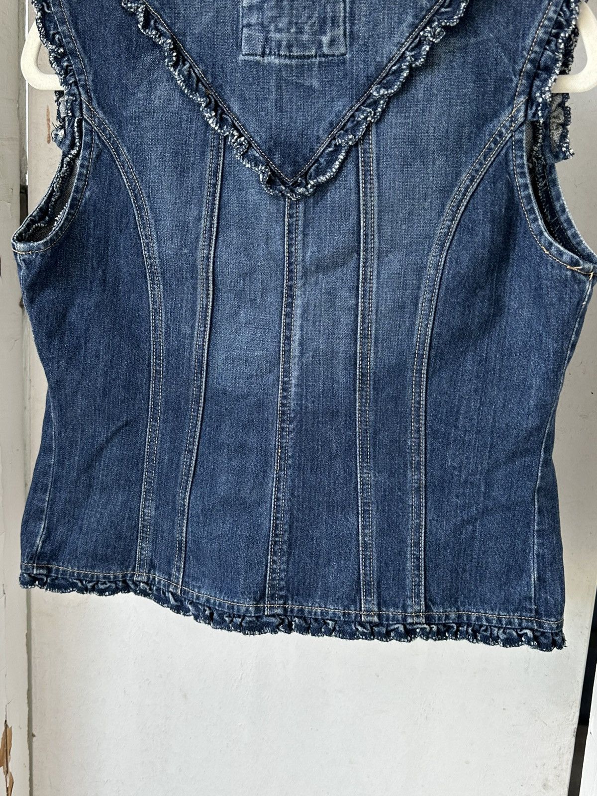 If Six Was Nine Vintage Denim Blue Distressed Vest Size S / US 4 / IT 40 - 7 Thumbnail