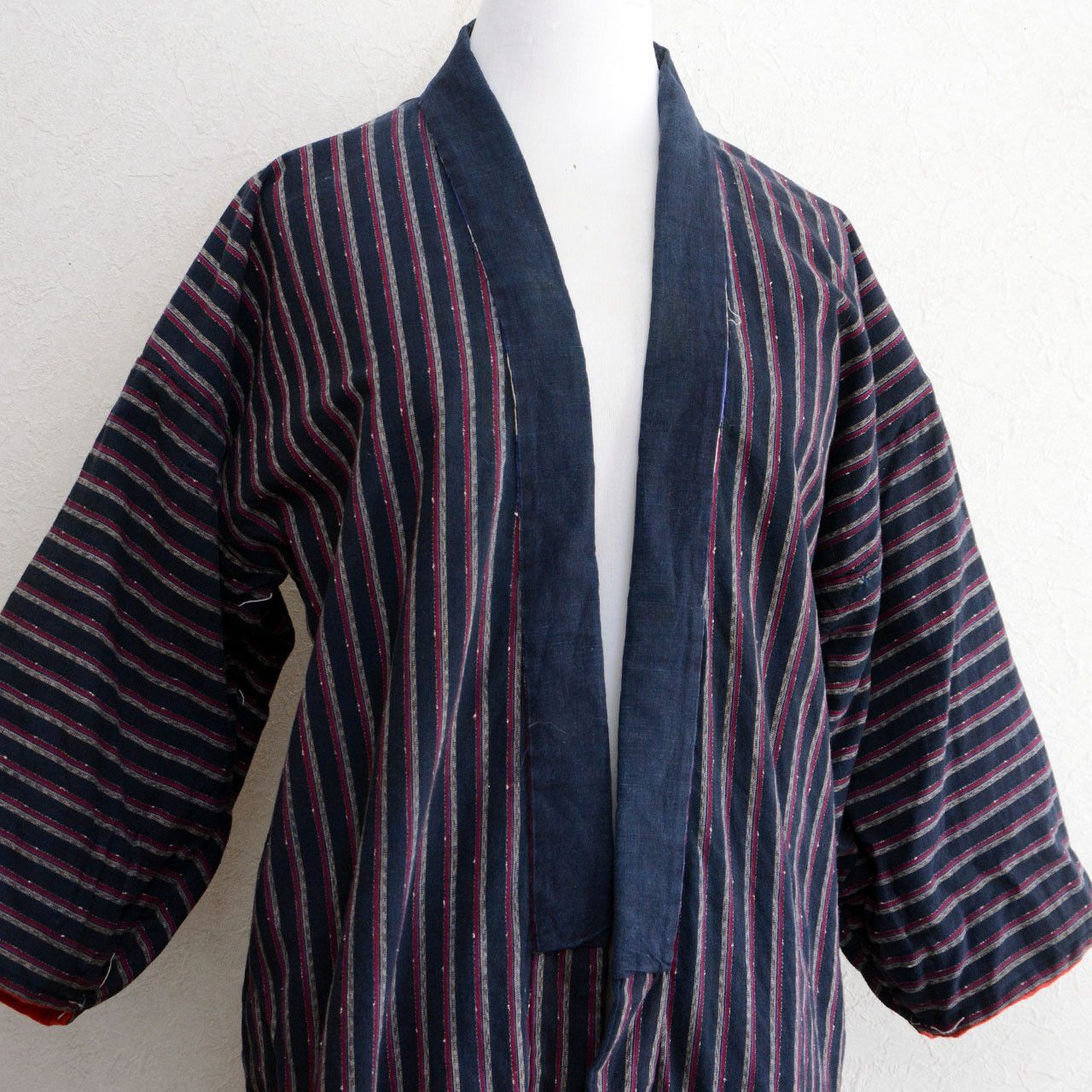 Japanese Brand Vintage Japanese Noragi Jacket Indigo Stripe Cotton Size US M / EU 48-50 / 2 - 11 Thumbnail