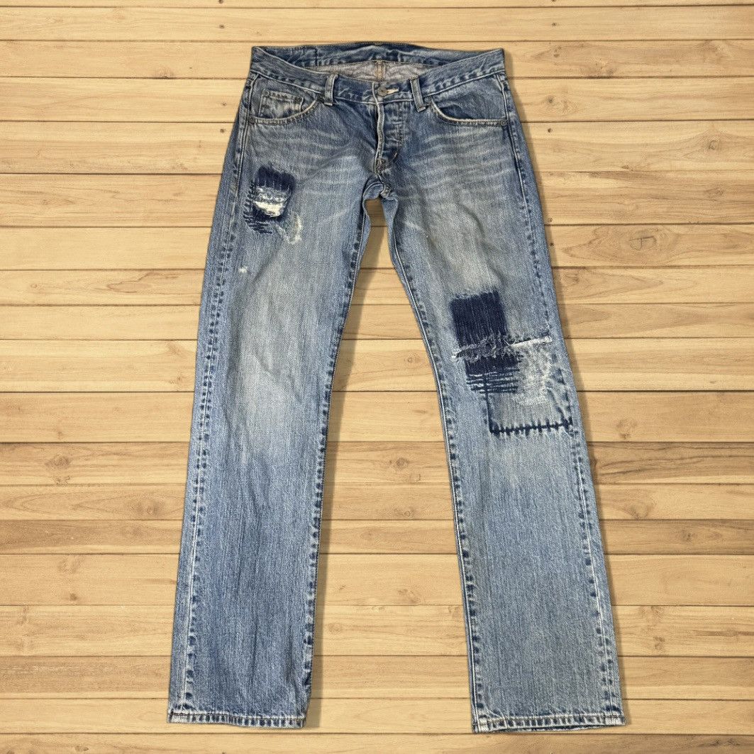 Undercover × Uniqlo 🔥🇯🇵 Vintage 90s Uniqlo Distressed Aging Wash Denim Size 32" / US 10 / IT 46 - 2 Thumbnail