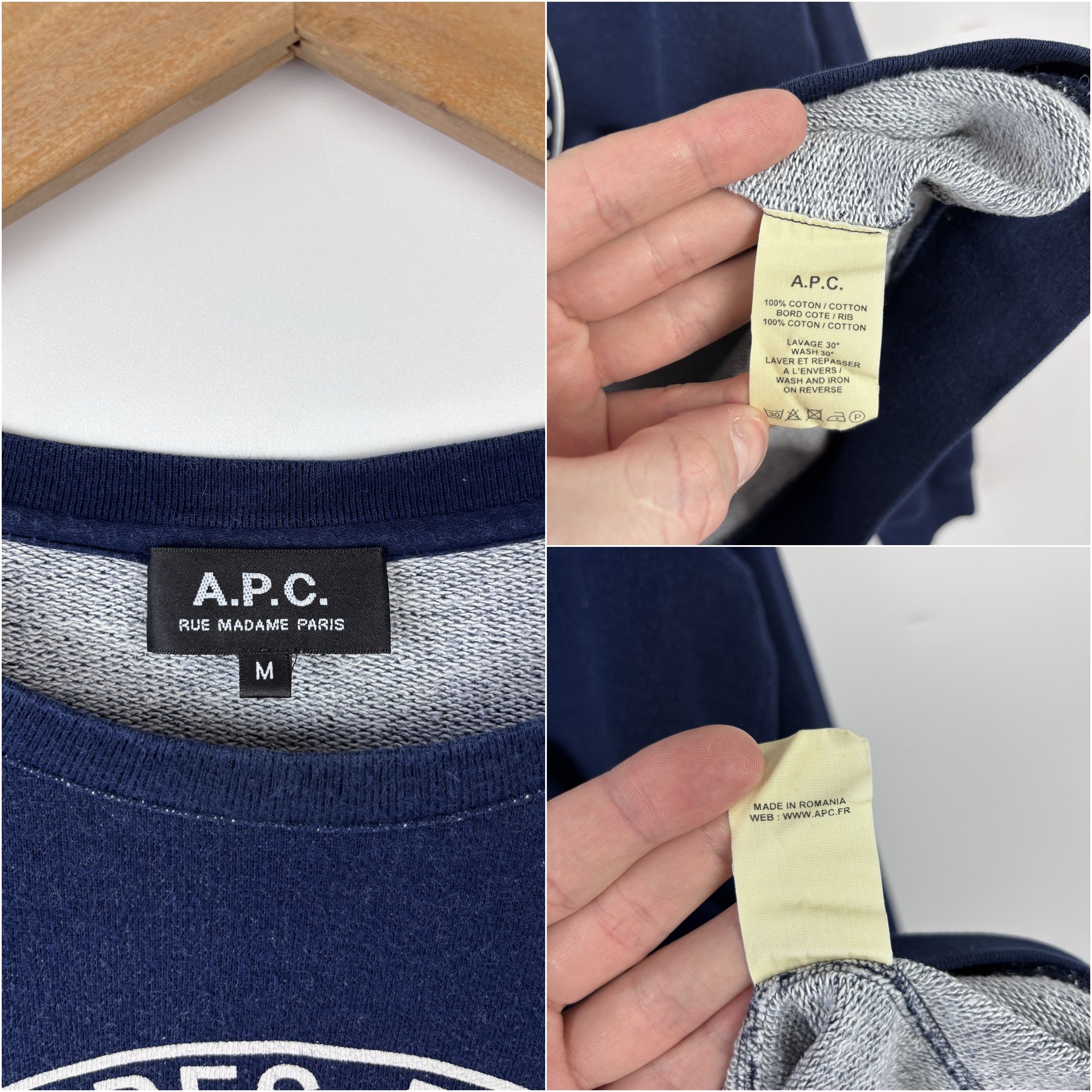 A.P.C. Womens A.P.C. Longsleeve Sweatshirt Pullover Blue Size M Size M / US 6-8 / IT 42-44 - 9 Thumbnail