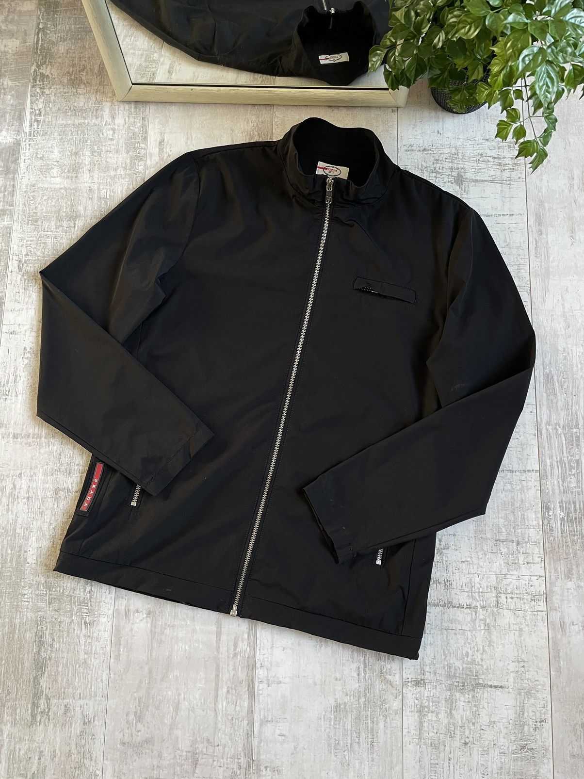 Prada Prada Nylon Black Jacket Red Tab Vintage Made In Ukraine Size US M / EU 48-50 / 2 - 2 Thumbnail