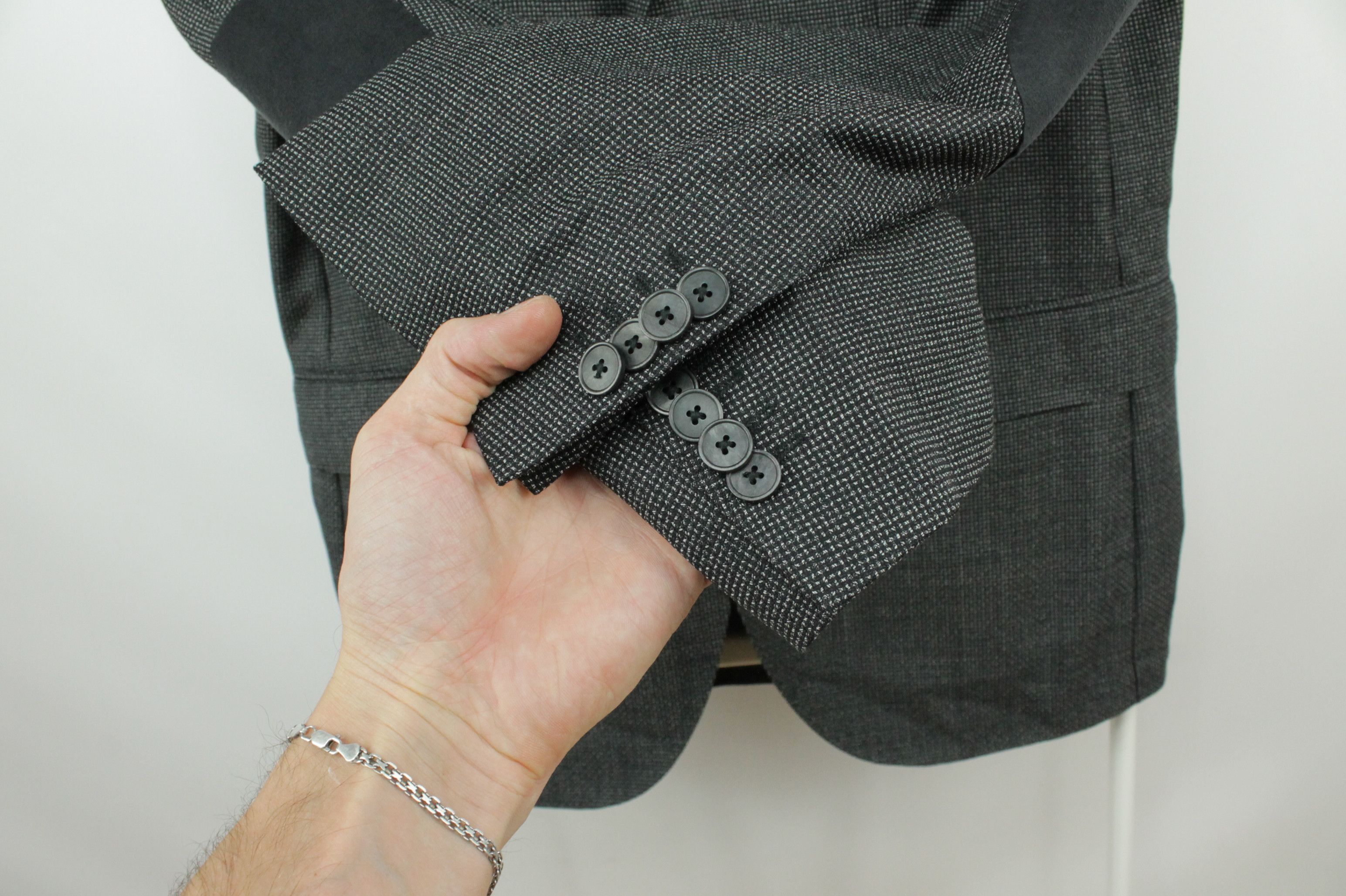 Hugo Boss Hugo Boss Jestor2 Textured Gray Wool Blazer Jacket Men's Size 40R - 3 Thumbnail