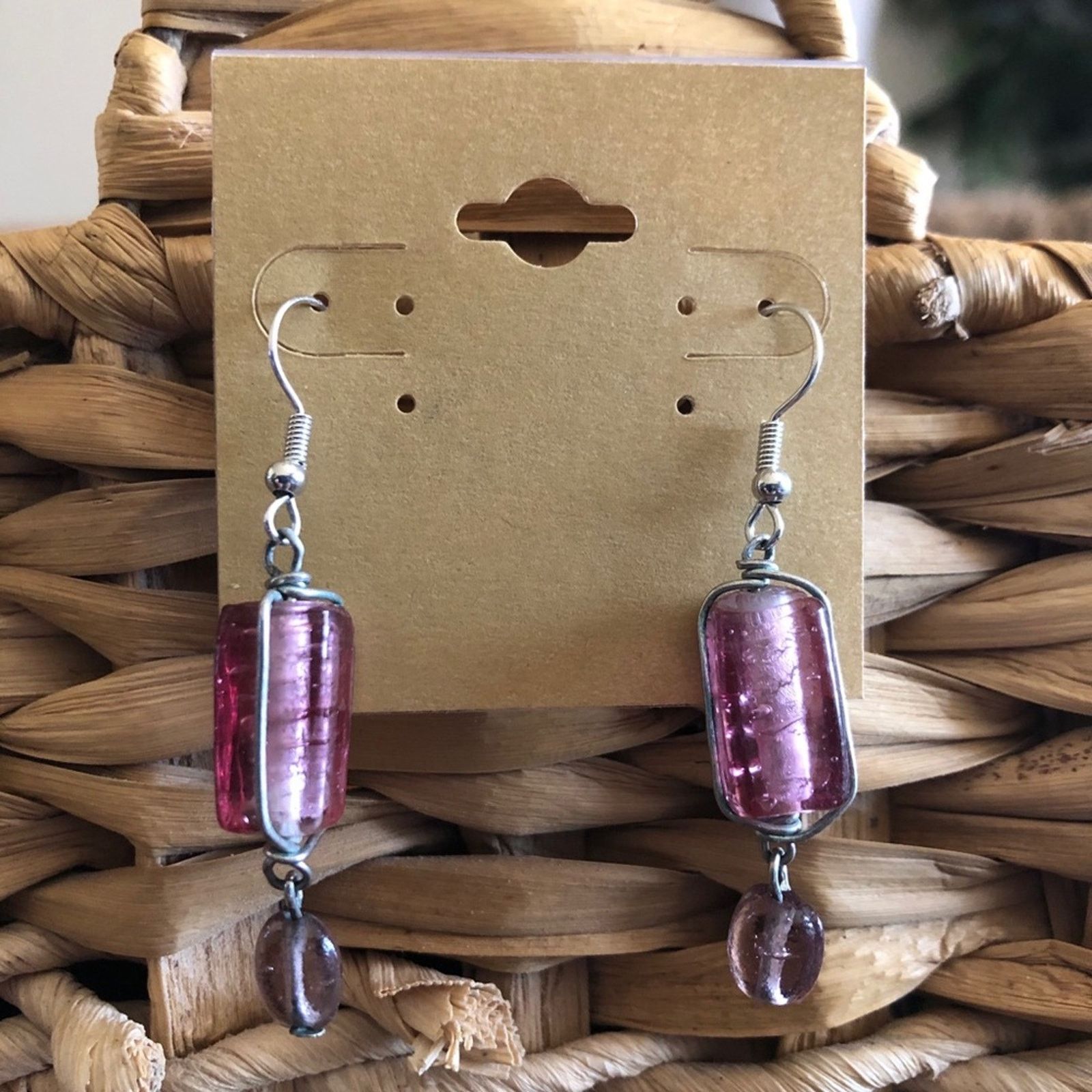 Vintage Vintage repurpose salvaged glass wired earrings Size ONE SIZE - 1 Thumbnail