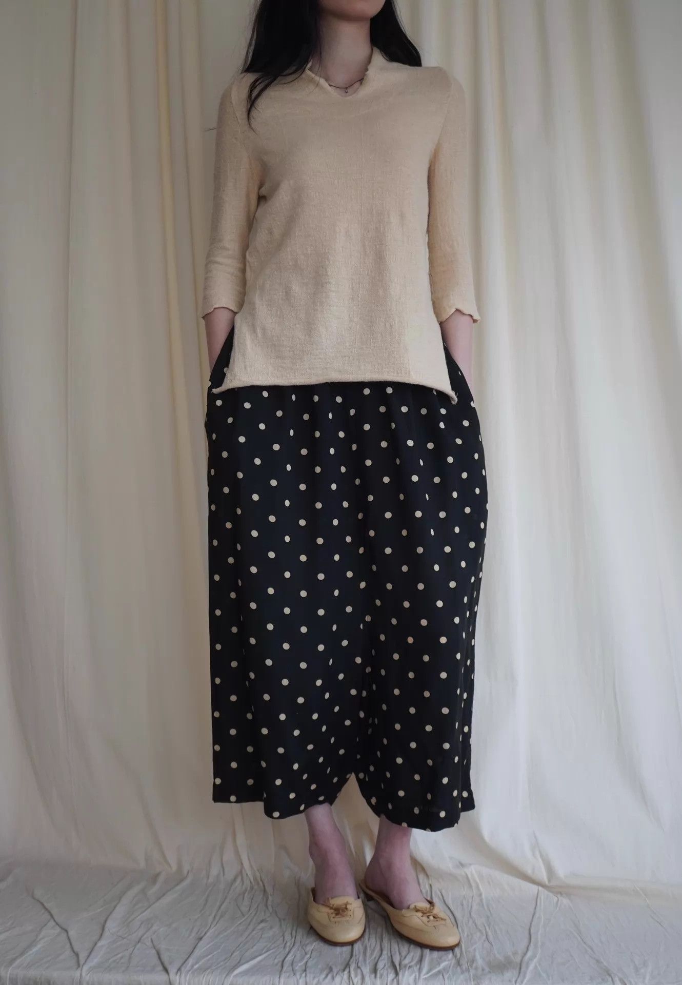Y's Y's Yohji Yamamoto stretch linen 7/8 top size 3 women's Size L / US 10 / IT 46 - 3 Thumbnail