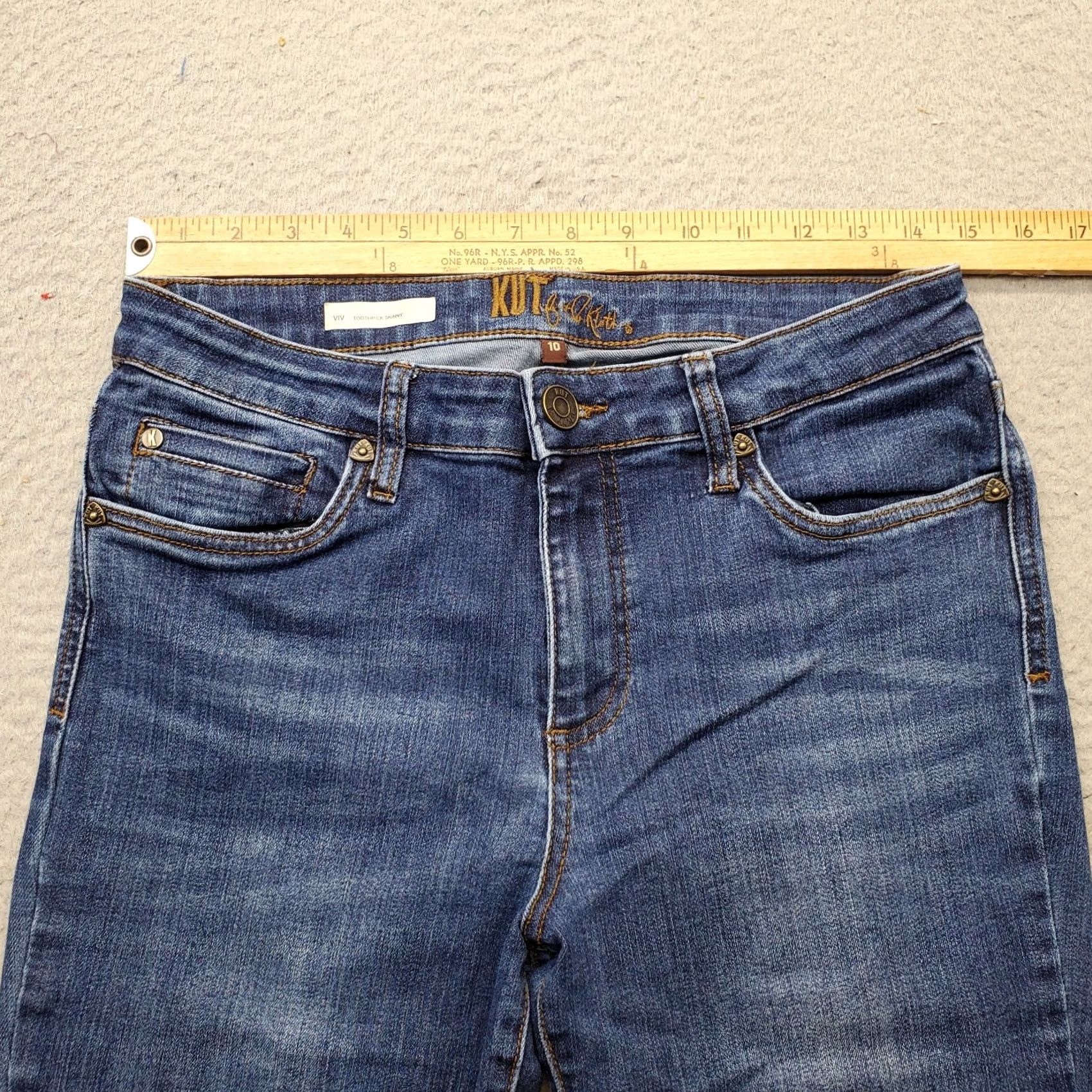 Vintage KUT from the Kloth Toothpick Skinny Jeans Womens 10 Blue Denim 5 Pocket Design Size 32" / US 10 / IT 46 - 5 Thumbnail