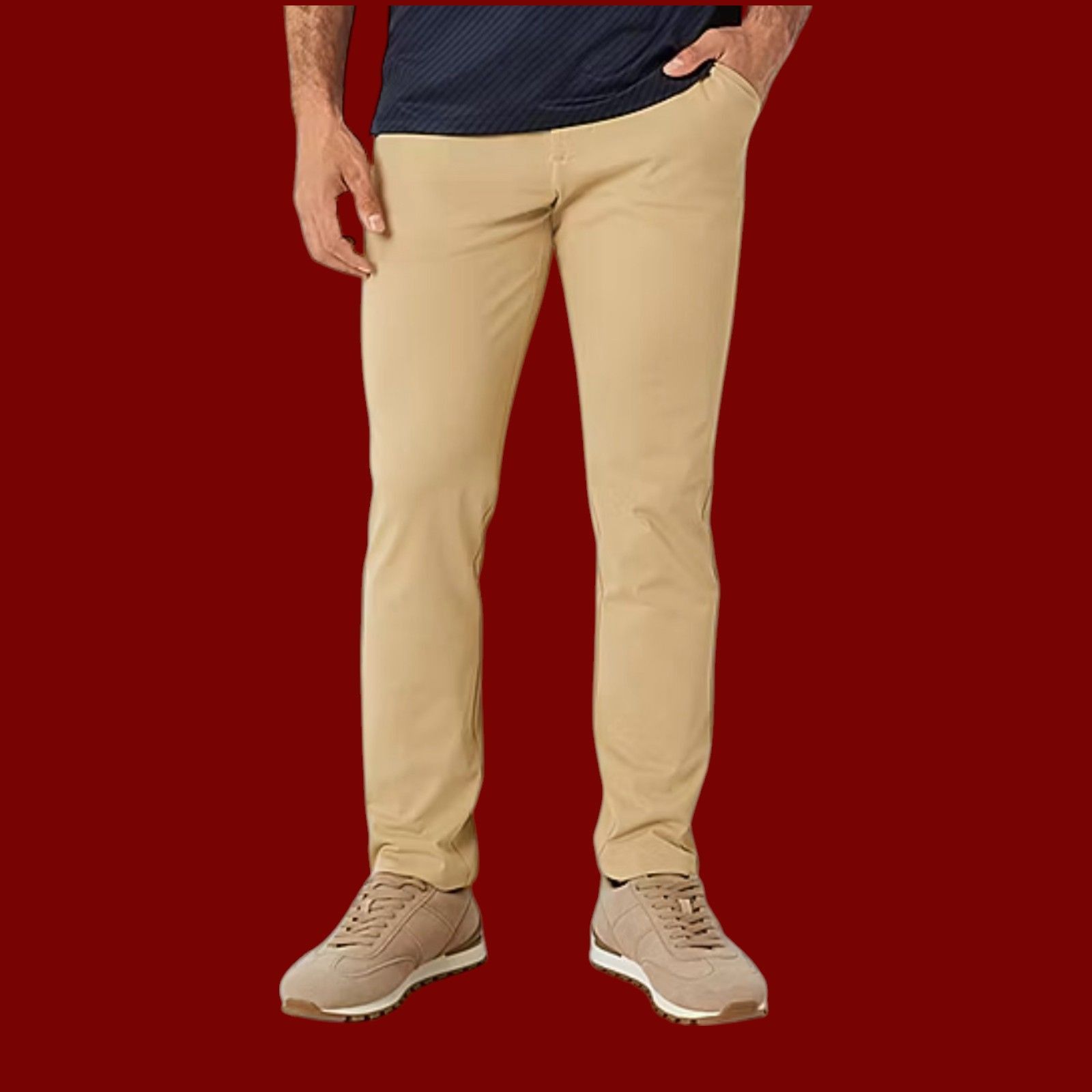 Other Stylus - Men's Slim Fit Flat Front Chino Pants - 5 Pockets - Size US 30 / EU 46 - 1 Thumbnail