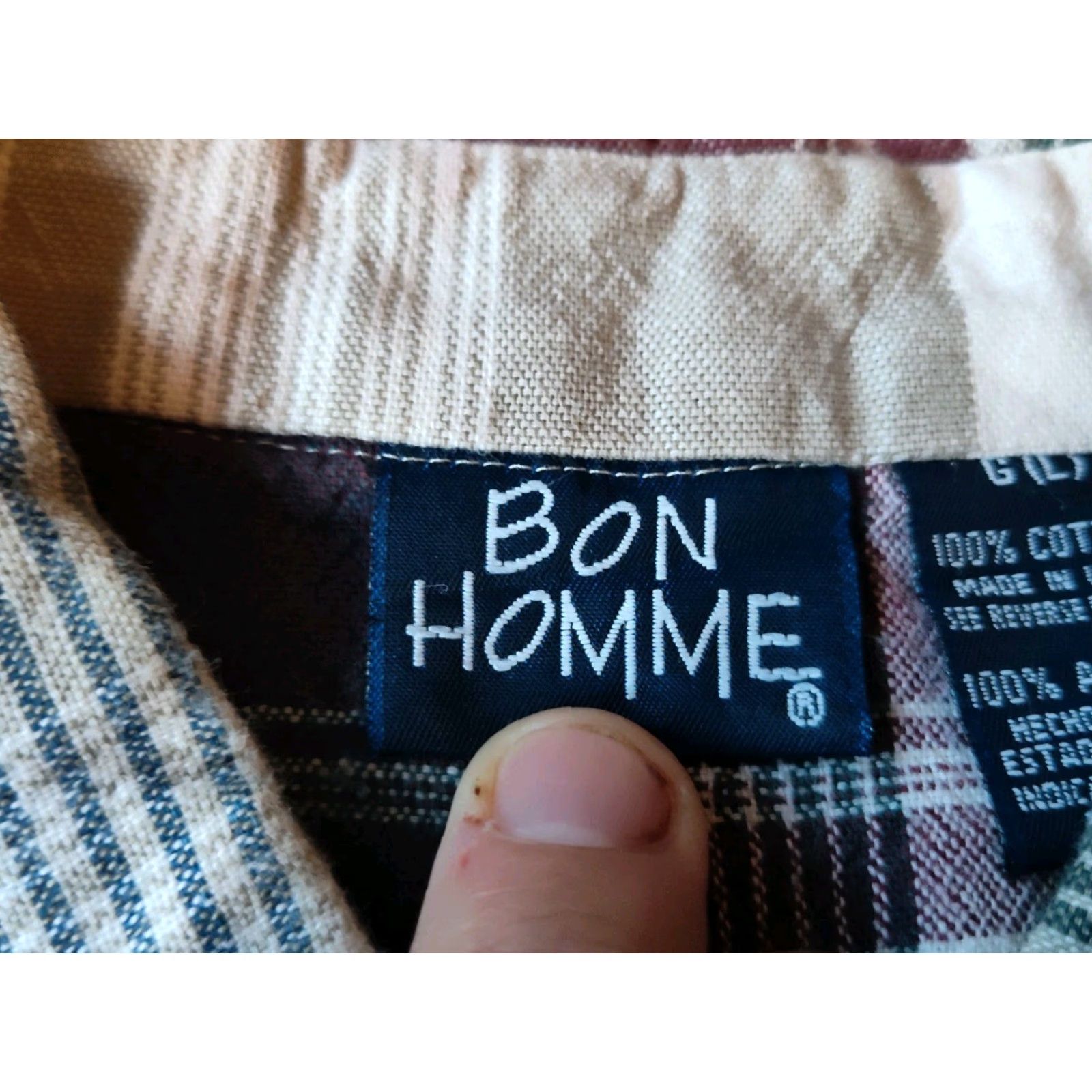 Vintage VINTAGE Bon Homme Men's Short Sleeve Plaid Button-Up Shirt USA Made 90s Casual M Size US L / EU 52-54 / 3 - 6 Thumbnail