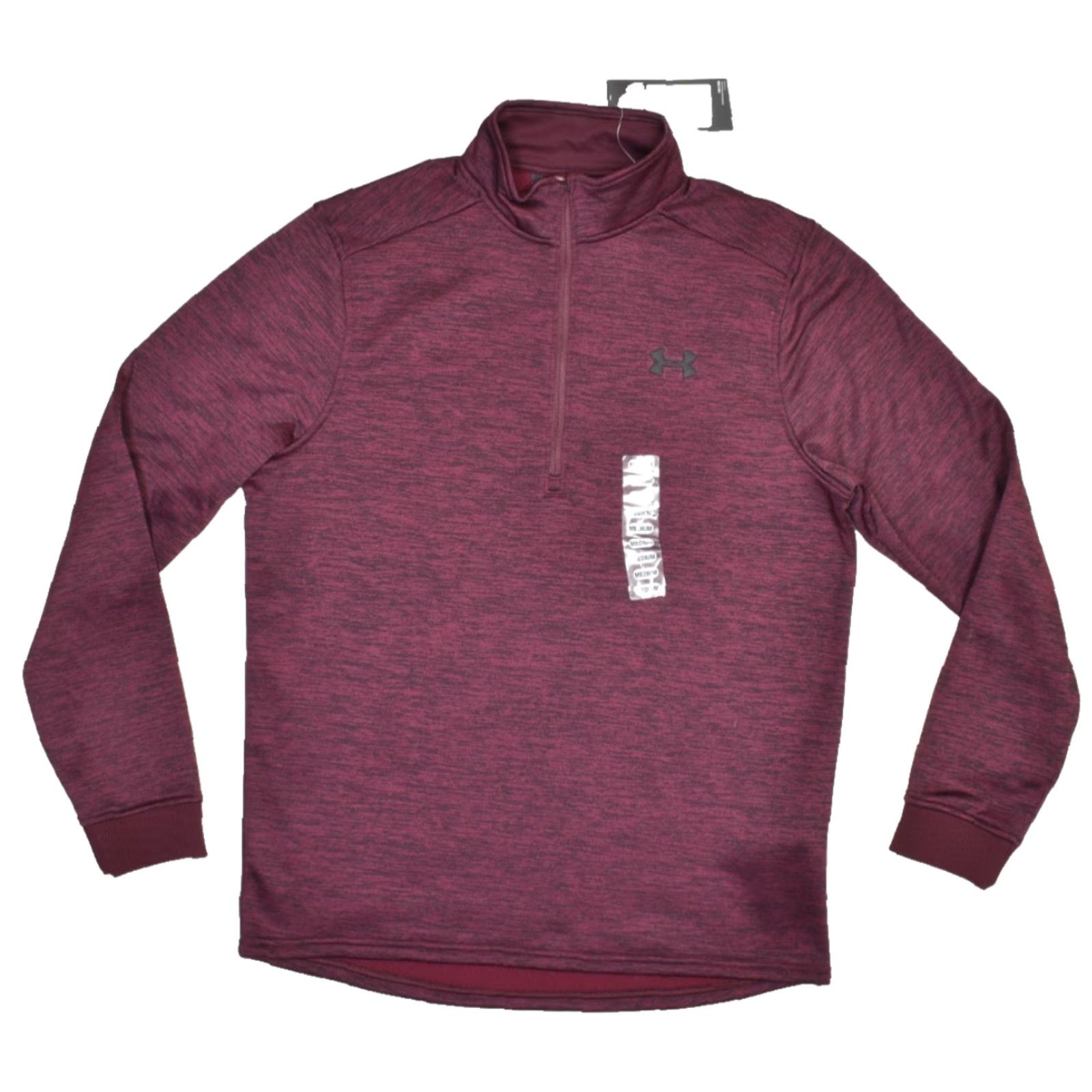 Under Armour Under Armour Sweatshirt Pullover Mens M Burgundy Heather Mock Neck Quarter Zip Fleece Logo Sweater Size US M / EU 48-50 / 2 - 2 Thumbnail