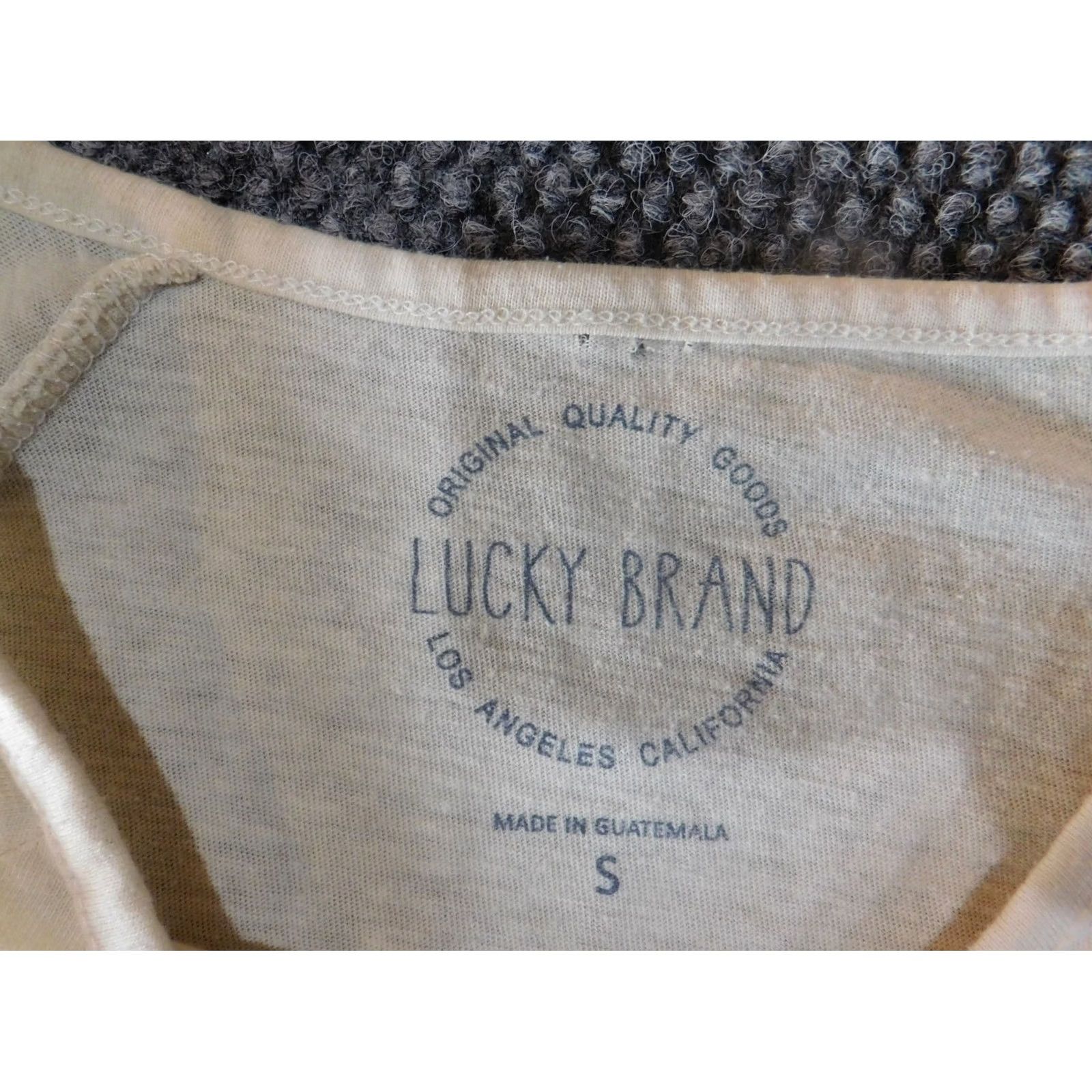 Lucky Brand Lucky Brand T-Shirt Womens Small Beige Crew Neck Short Sleeve Cotton Knit Casual Graphic Size S / US 4 / IT 40 - 4 Thumbnail